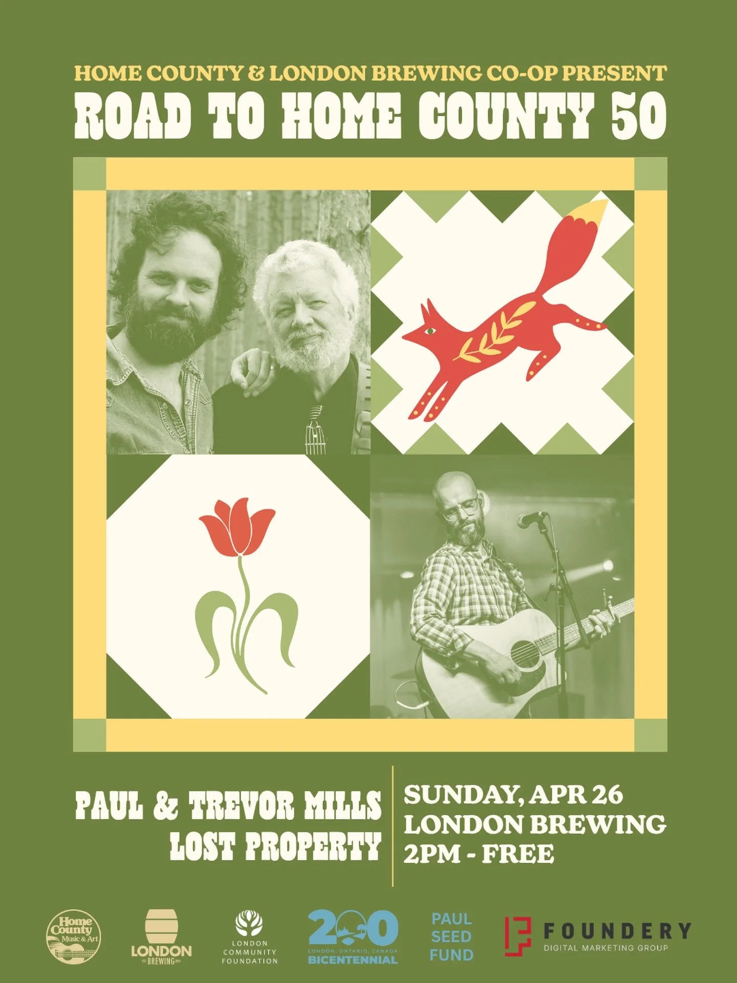 The Road to Home County 50 continues 🎶

Join Paul &amp; Trevor Mills and Lost Property at @londonbrewingca for an afternoon of folk, storytelling, and beautifully layered harmonies.

📅 Sunday, April 26 at 2PM
🎟️ Free admission

Come early, settle 