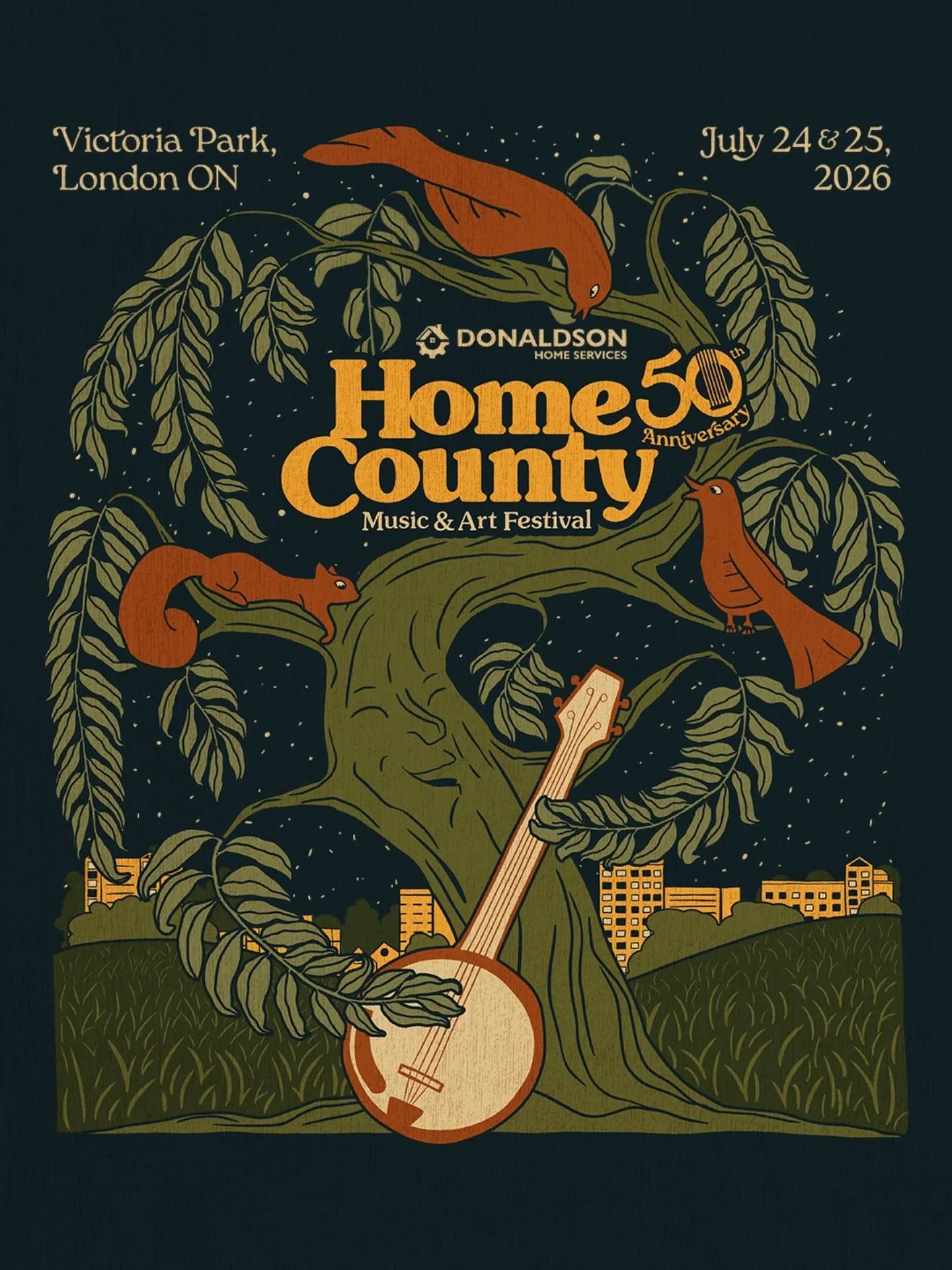 🎉 IT&rsquo;S HERE 🎉

Introducing the official poster for Home County 50 💛

🗓️ July 24 &amp; 25, 2026
📍 Victoria Park, London, ON
🎶 Live Music &bull; 🎨 Artisans &bull; 🍔 Festival Eats &bull; 🌿 Community Vibes

Join us for a special anniversar