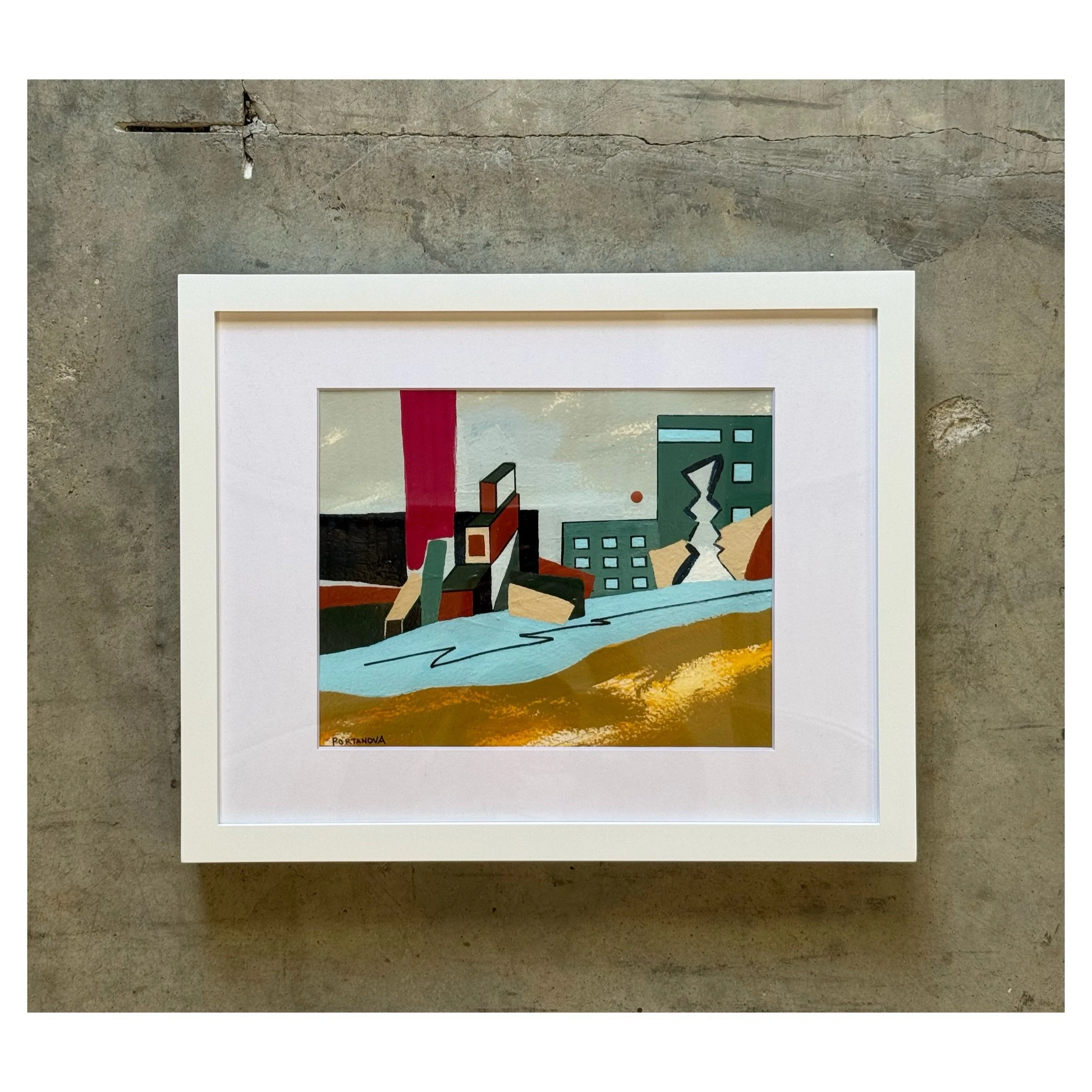 New artwork by @nickportanova now available online and in store ‼️

Three smaller scale pieces, framed and matted. You can read more about the artist&rsquo;s inspiration for each piece on our website. 

In order of appearance:
&lsquo;Utopia&rsquo; 
&
