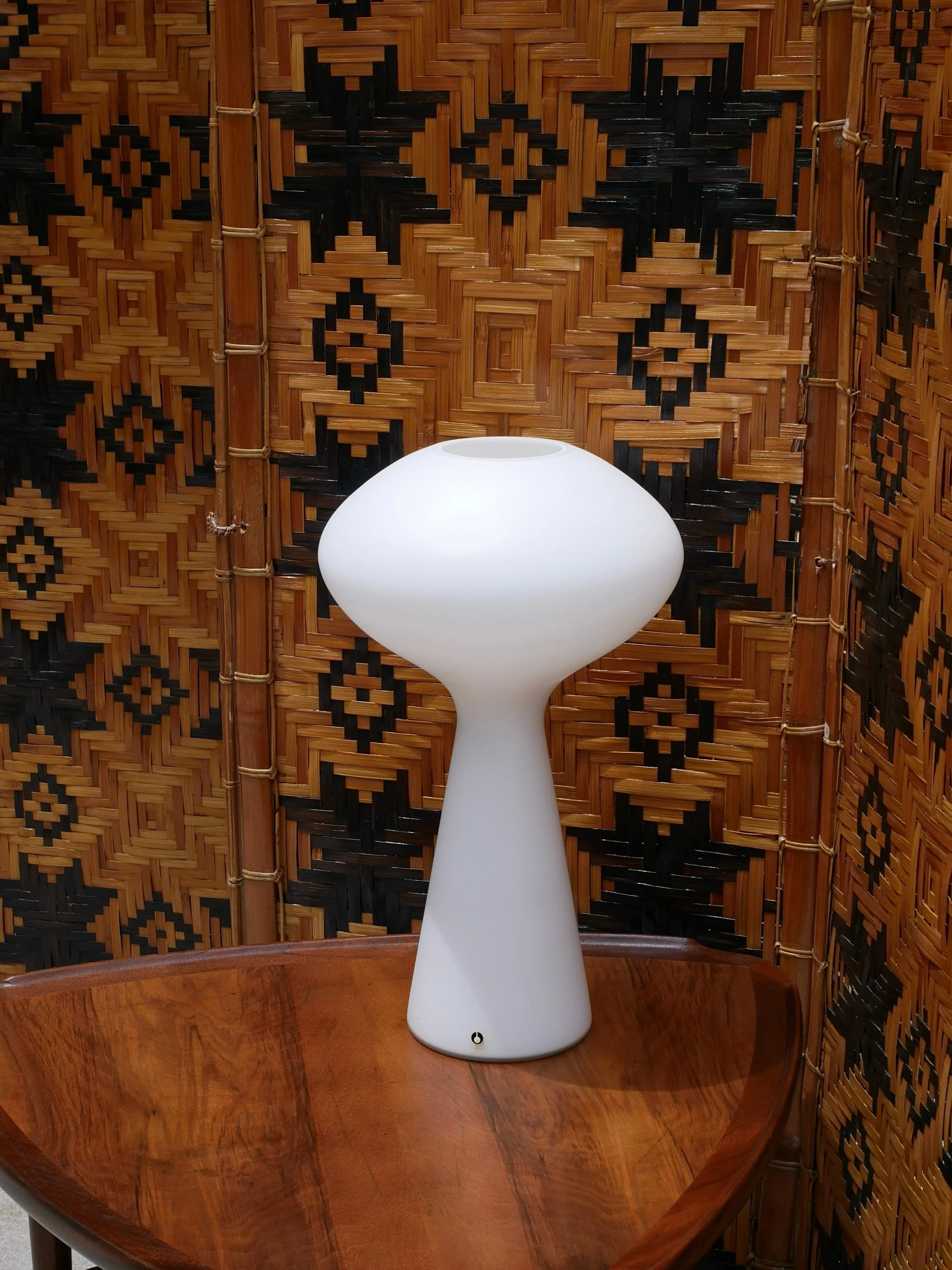 AVAILABLE ~ Incredible and iconic vintage table lamp designed by Finnish designer Lisa Johansson-Pape. Pape was a pioneer in luminaire design work and one of Finland&rsquo;s most prolific designers. Original maker&rsquo;s sticker present as pictured.