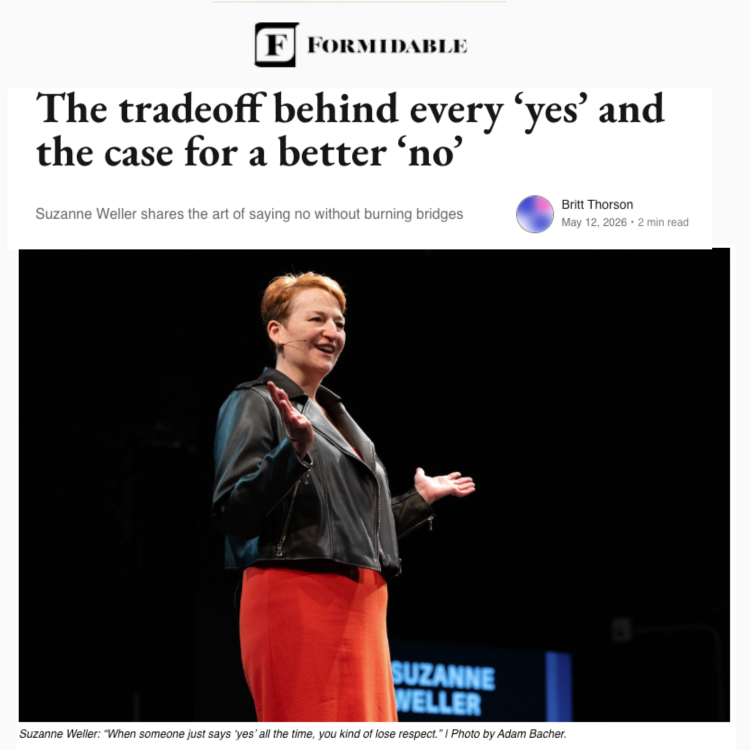 Formidable: The tradeoff behind every ‘yes’ and the case for a better ‘no’