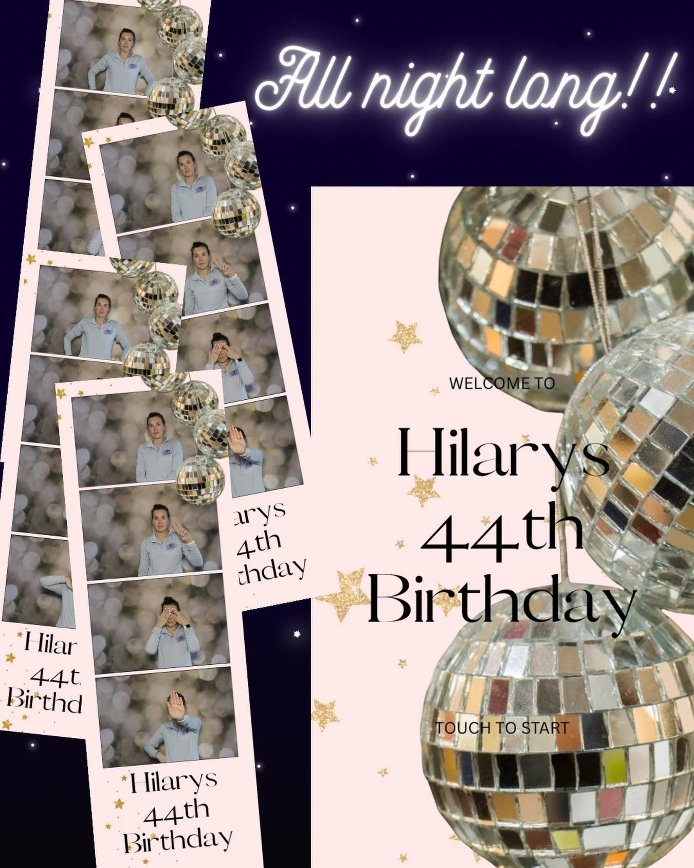 ✨ Photo Booth Fun for Hilary ✨

Pastel pink, gold, glitz &amp; glam was the brief 💕
Using the invitation as inspiration, we created a soft, sparkly template design that felt both elegant and fun &mdash; with the design flowing right through to the W