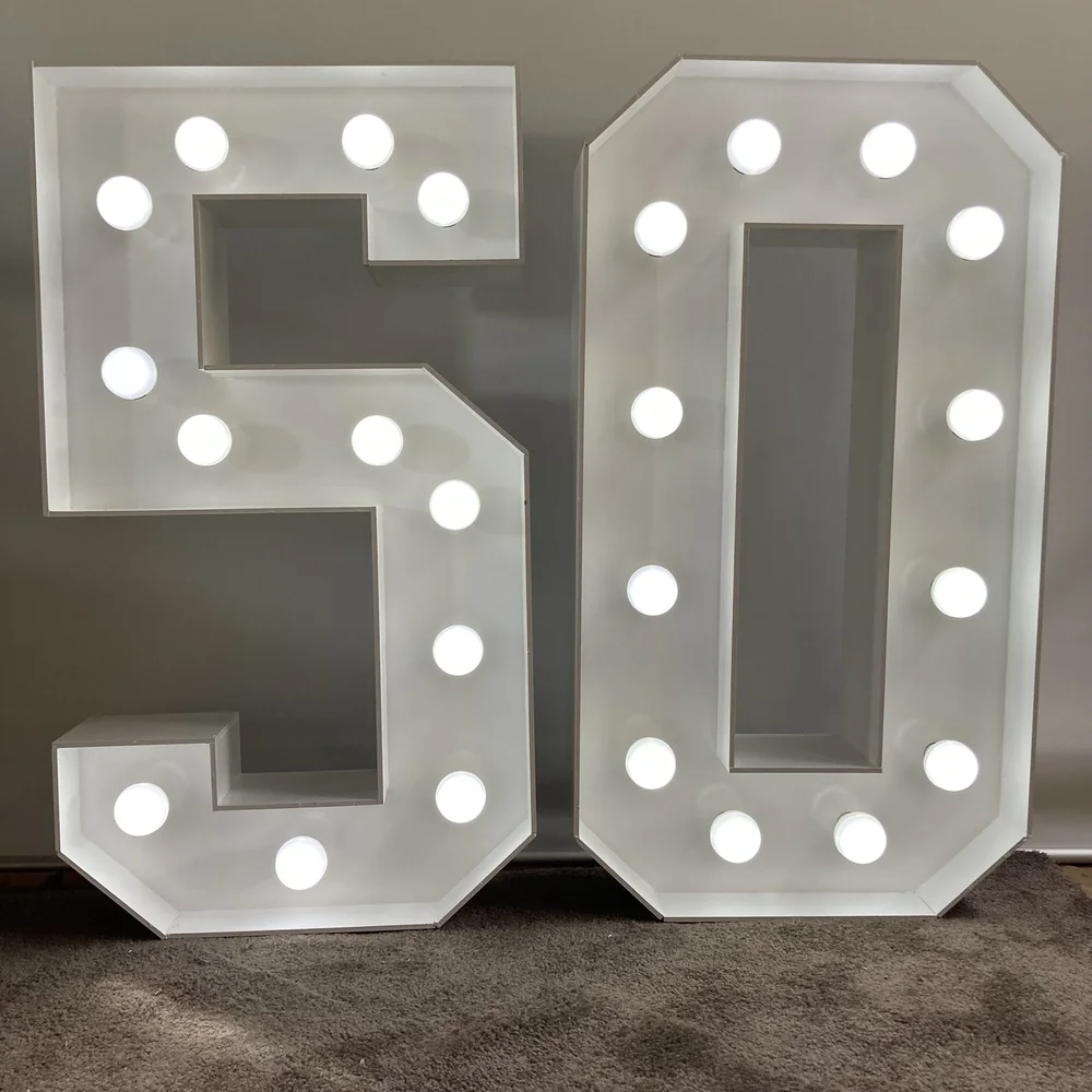 Led 50 Sign Lights — MKT Party Hire | Event Styling | Dunedin