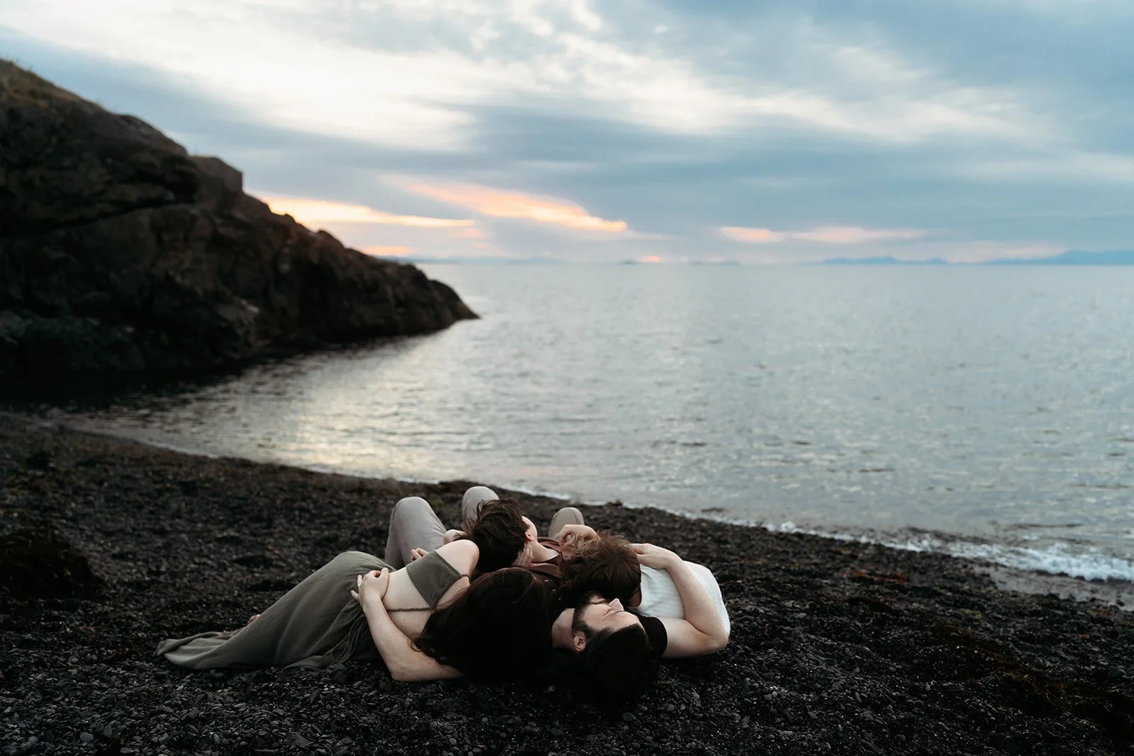 British Columbia family photographer captures family in this rich, moody edit at Neck point park in Nanaimo BC.