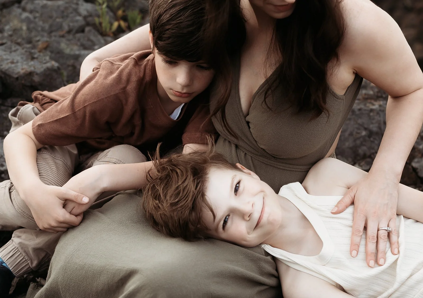 British Columbia family photographer captures family in this rich, moody edit at Neck point park in Nanaimo BC.