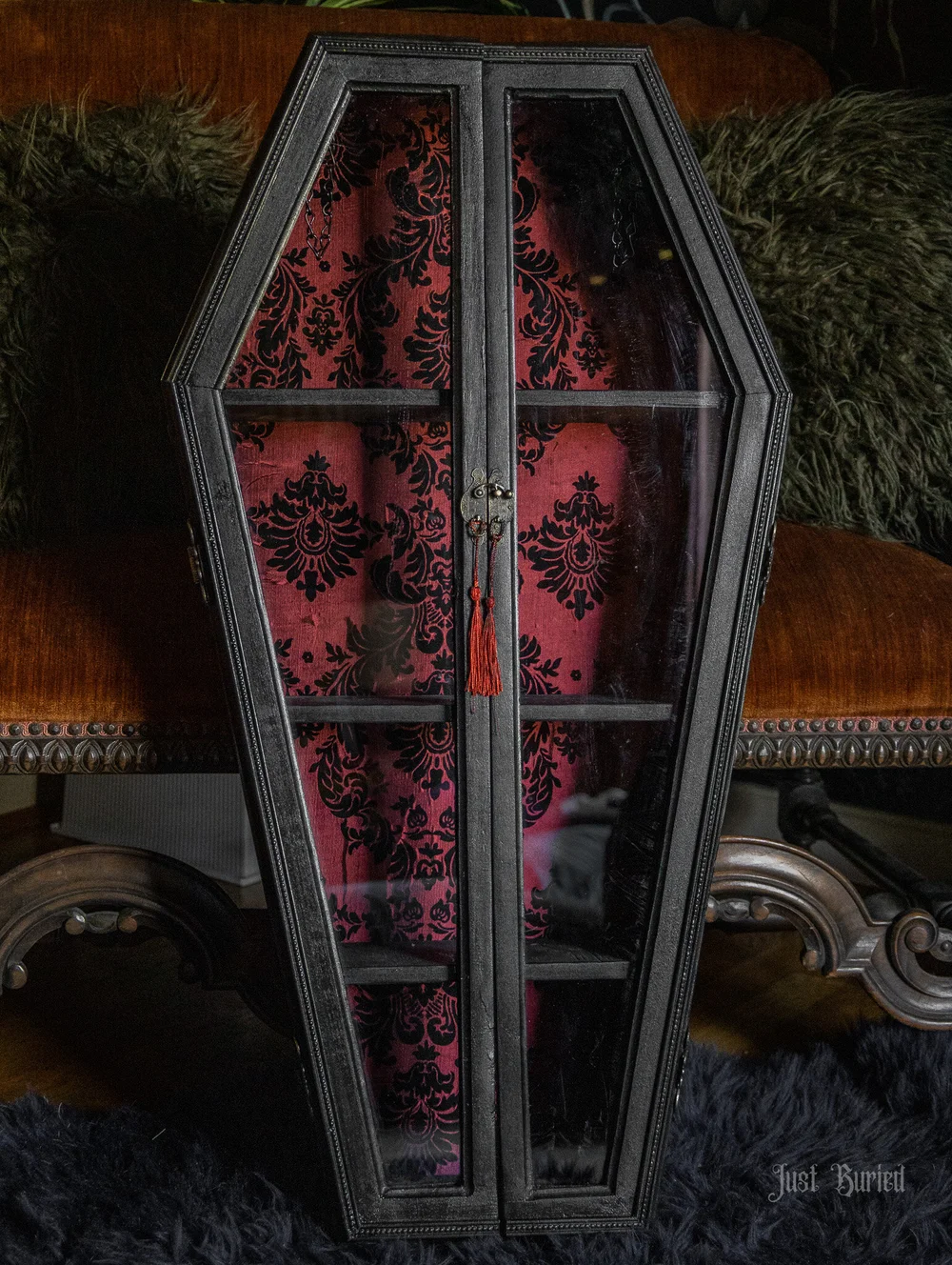 Double Door Coffin Curio Cabinet Just Buried Co