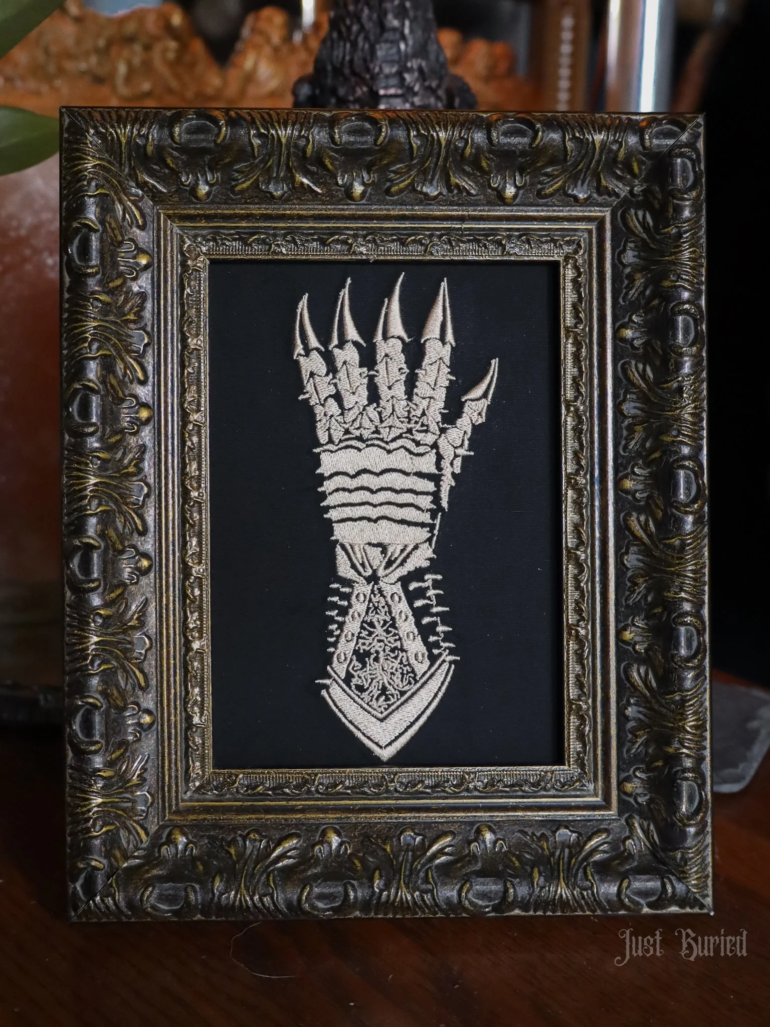 Framed Embroidered Gauntlet