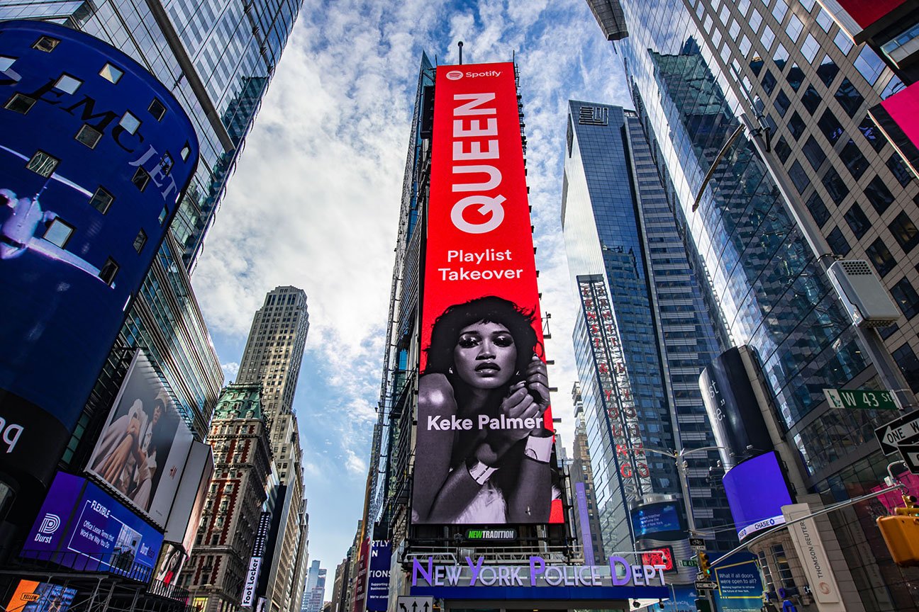 Our first billboard in Time Square with Keke Palmer for Spotify. Having our work on a billboard in the heart of New York City was one of our life dreams, we will forever be thankful for this special moment. Other billboard locations includes New Yo