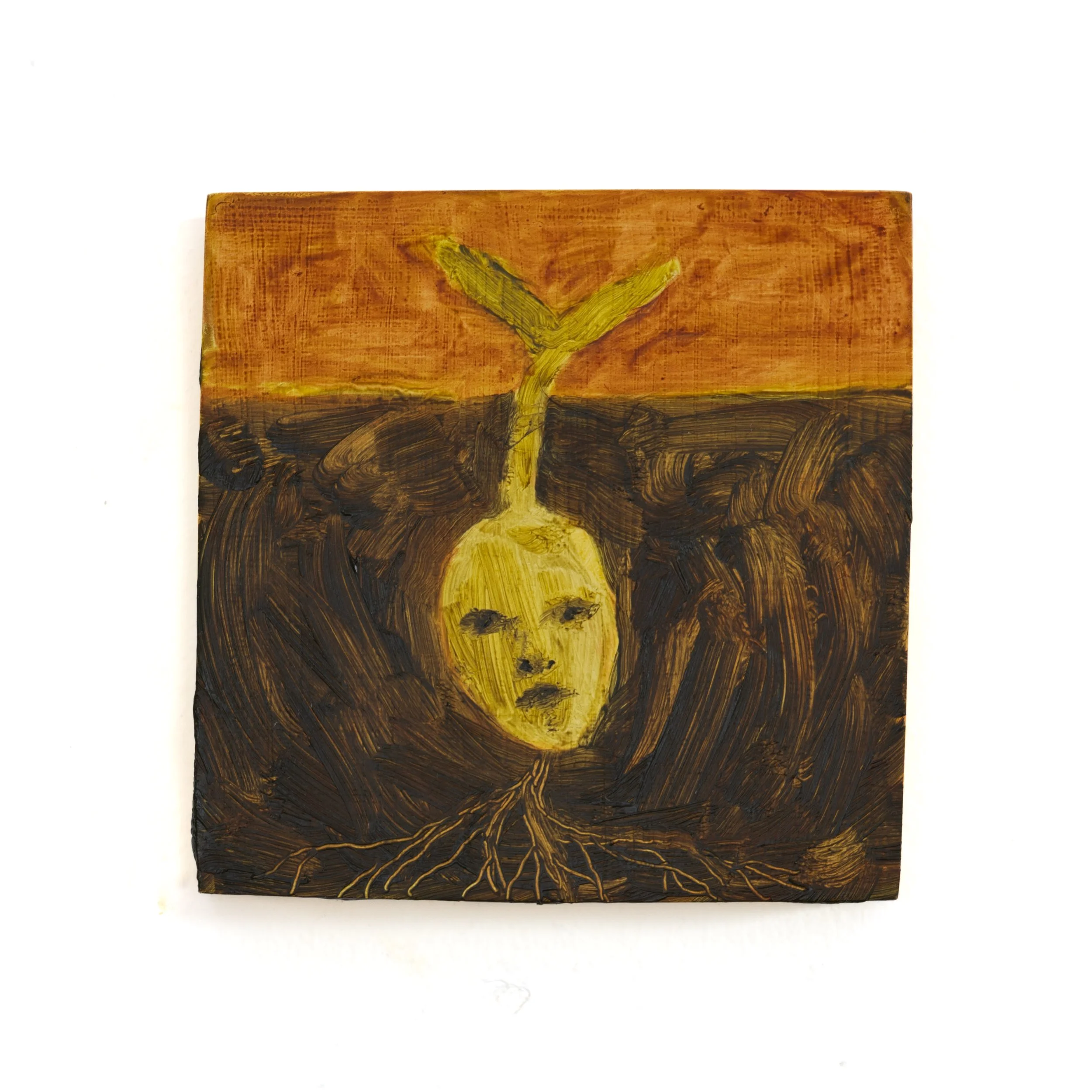 The Seedling, 2025. Oil on panel