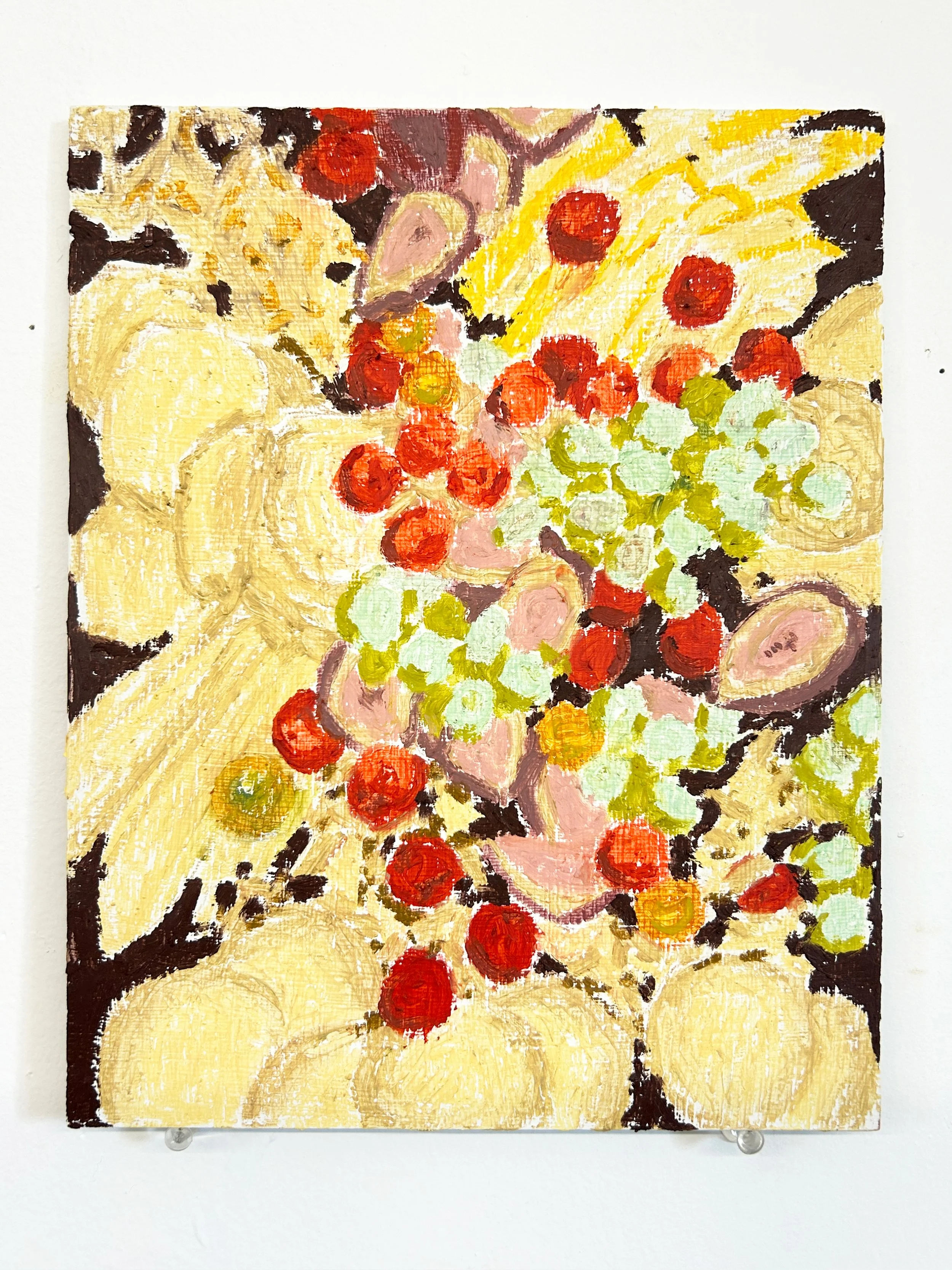 Charcuterie Board (Game Night), 2025. Oil pastel on panel