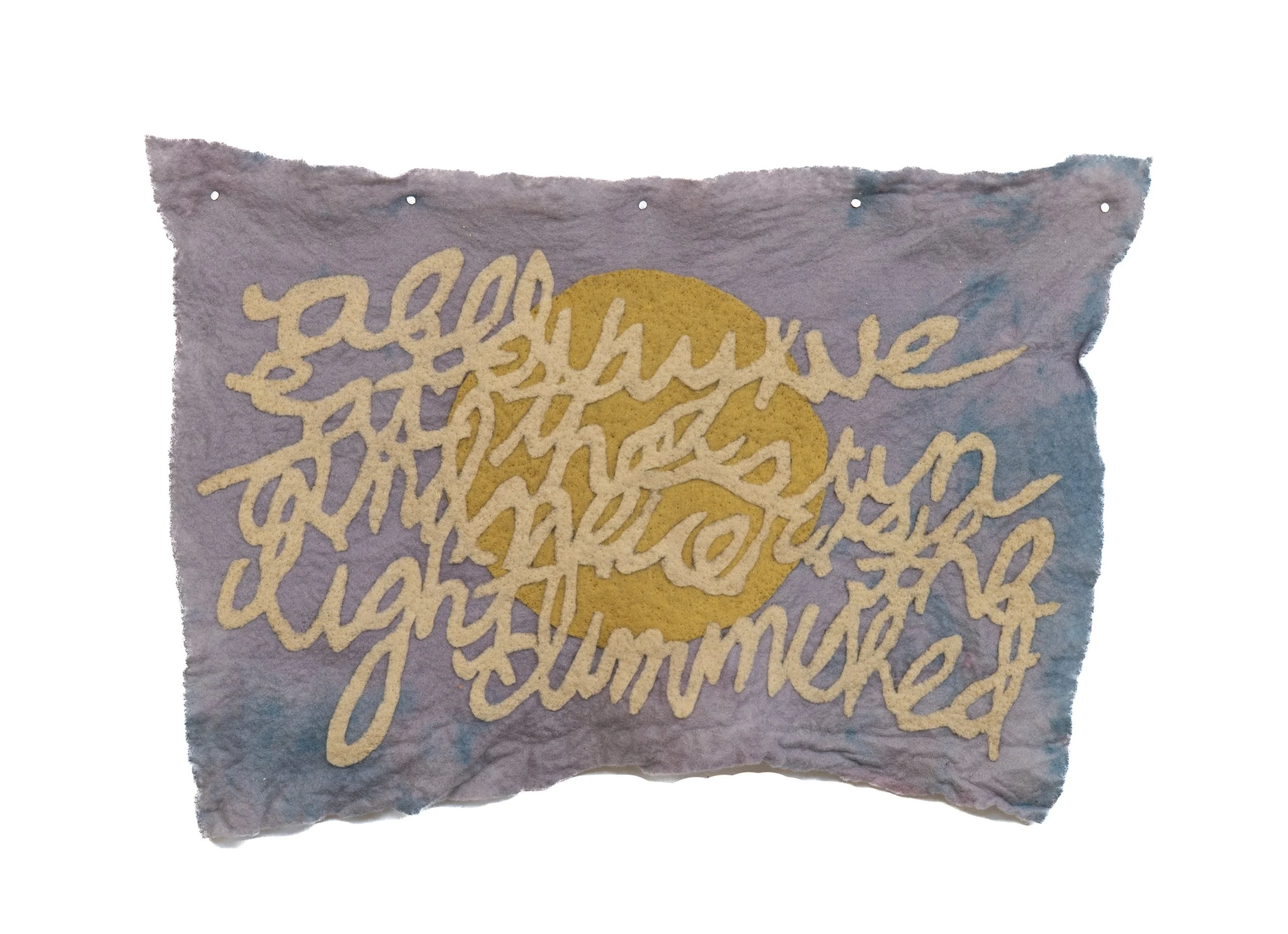 Eat the Sun, 2026. Naturally dyed wool. 