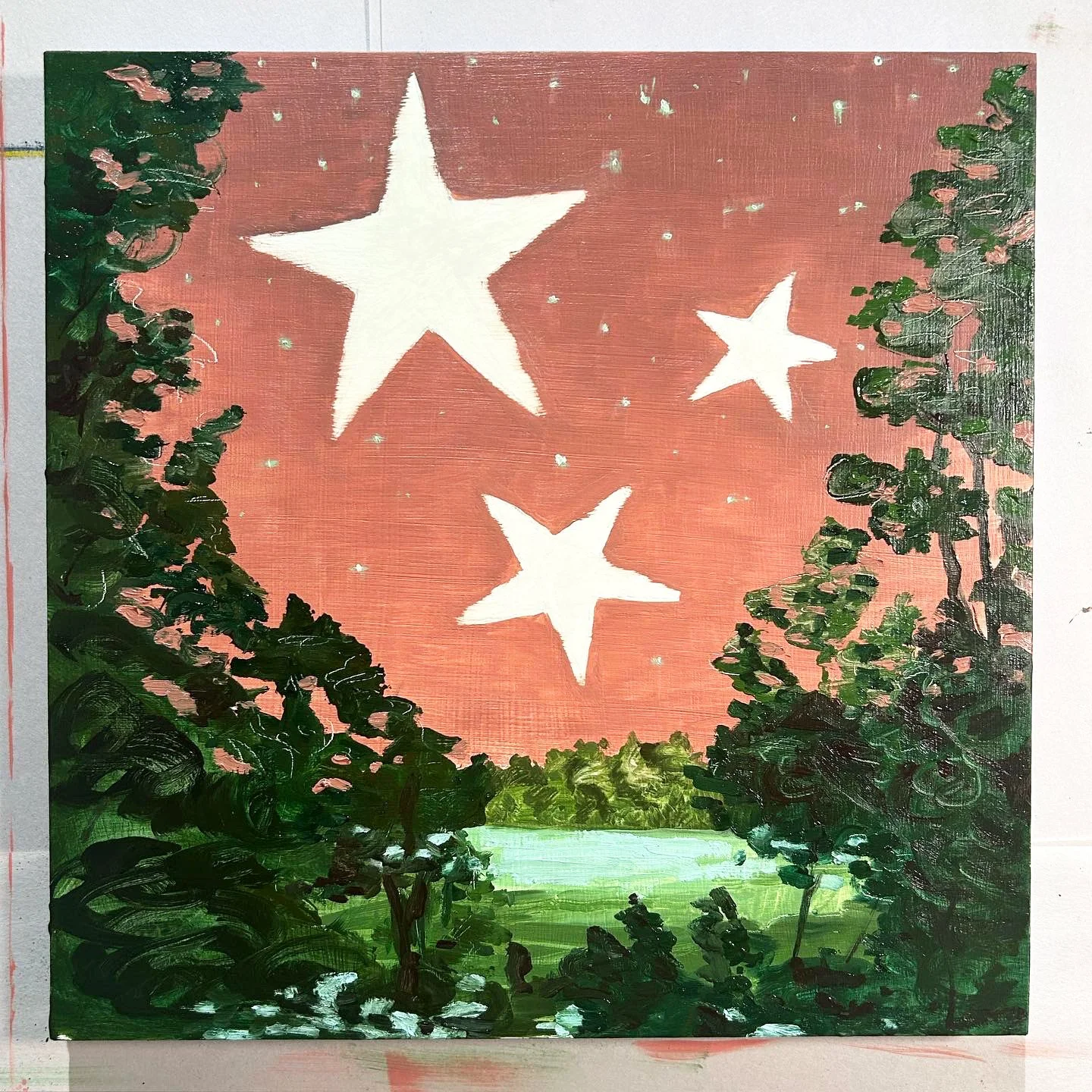 All Night With Closed Eyes, 2023. Oil on panel