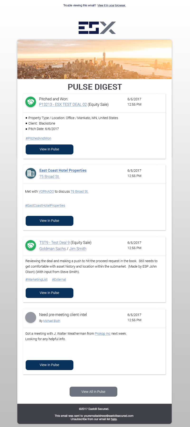 An email design showing users what updates have been made