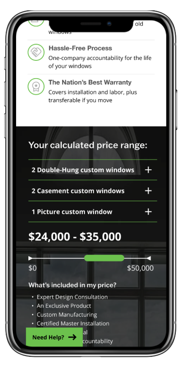 A smartphone displaying a screen from the RbA Plan Builder experience