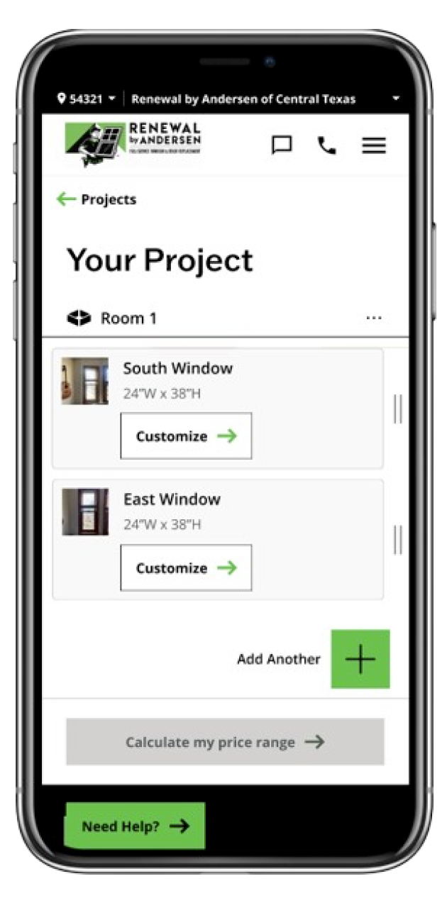 A smartphone displaying a screen from the RbA Plan Builder experience