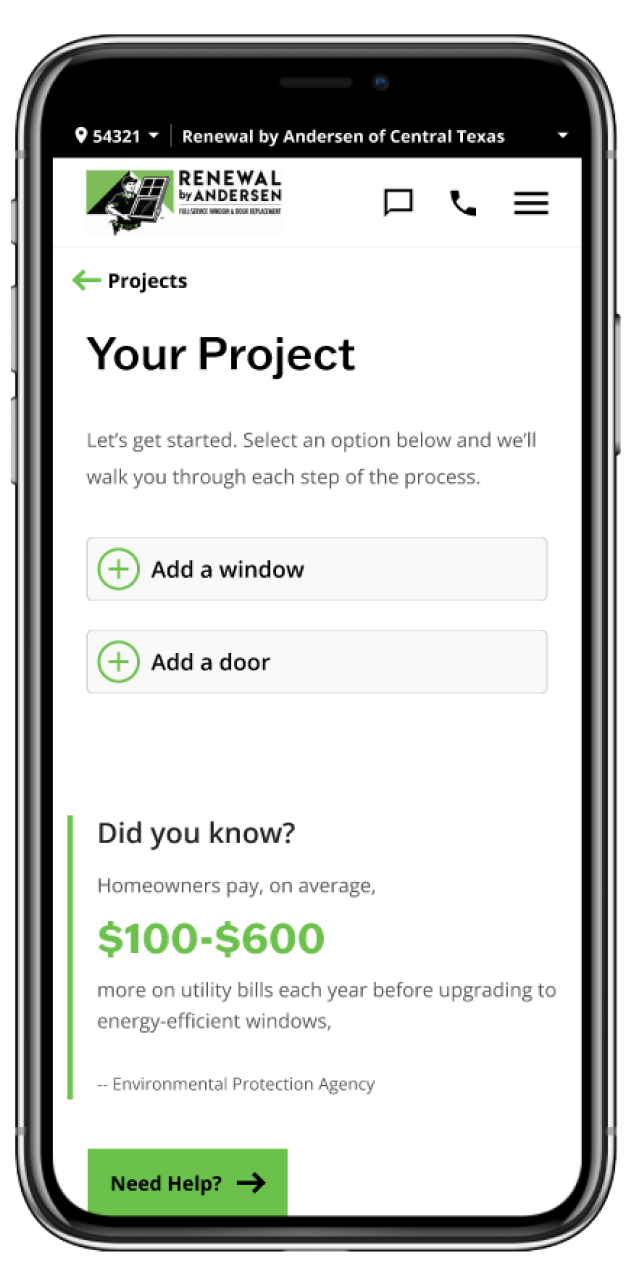 A smartphone displaying a screen from the RbA Plan Builder experience