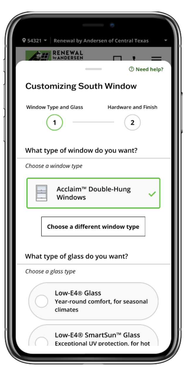 A smartphone displaying a screen from the RbA Plan Builder experience