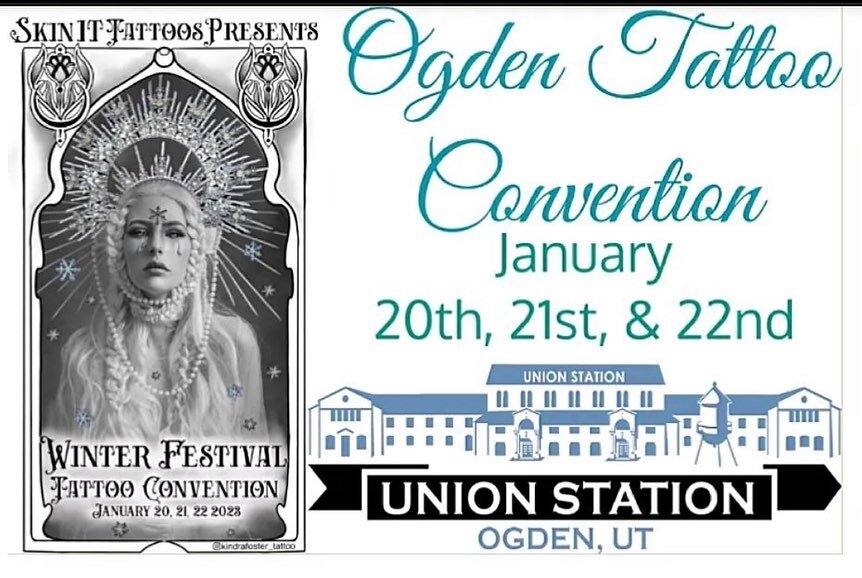 Our favorite event of the year is less than a week away! Come see us, all the talented artists, vendors, music and food trucks! Jan 20-22! We can&rsquo;t wait to see you there! #ogdentattooartist #ogdentattooconvention2022 #ogden #ogdenutah #girlswit