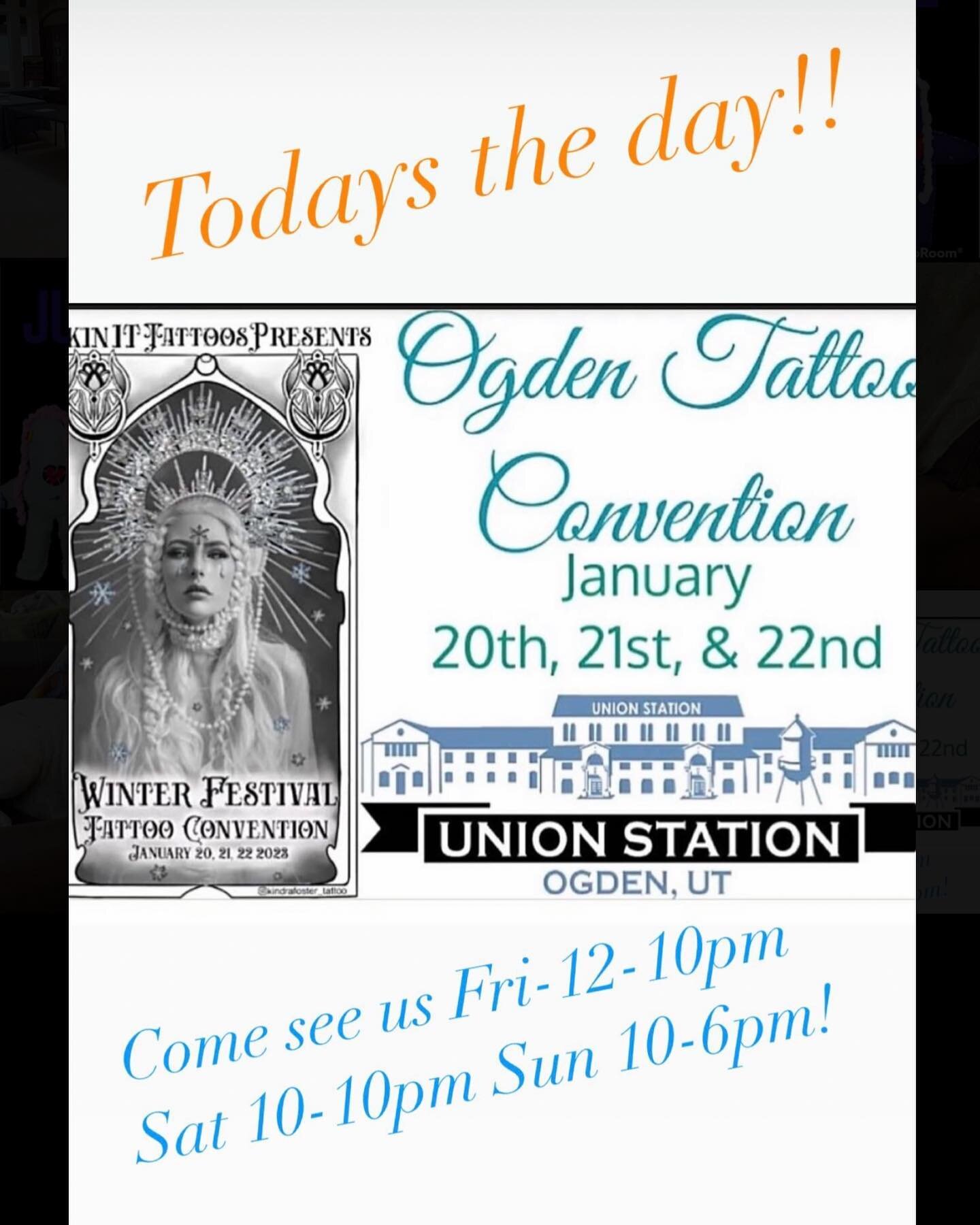 Todays the day!! We are back at the @ogdentattooconvention hosted by @jackart13!! We will be at Ogden Union Station Fri 12-10pm, Sat 10-10pm and Sunday 10-6pm! Come check out the the Artists, Vendors, food trucks and music! Bring the whole family for