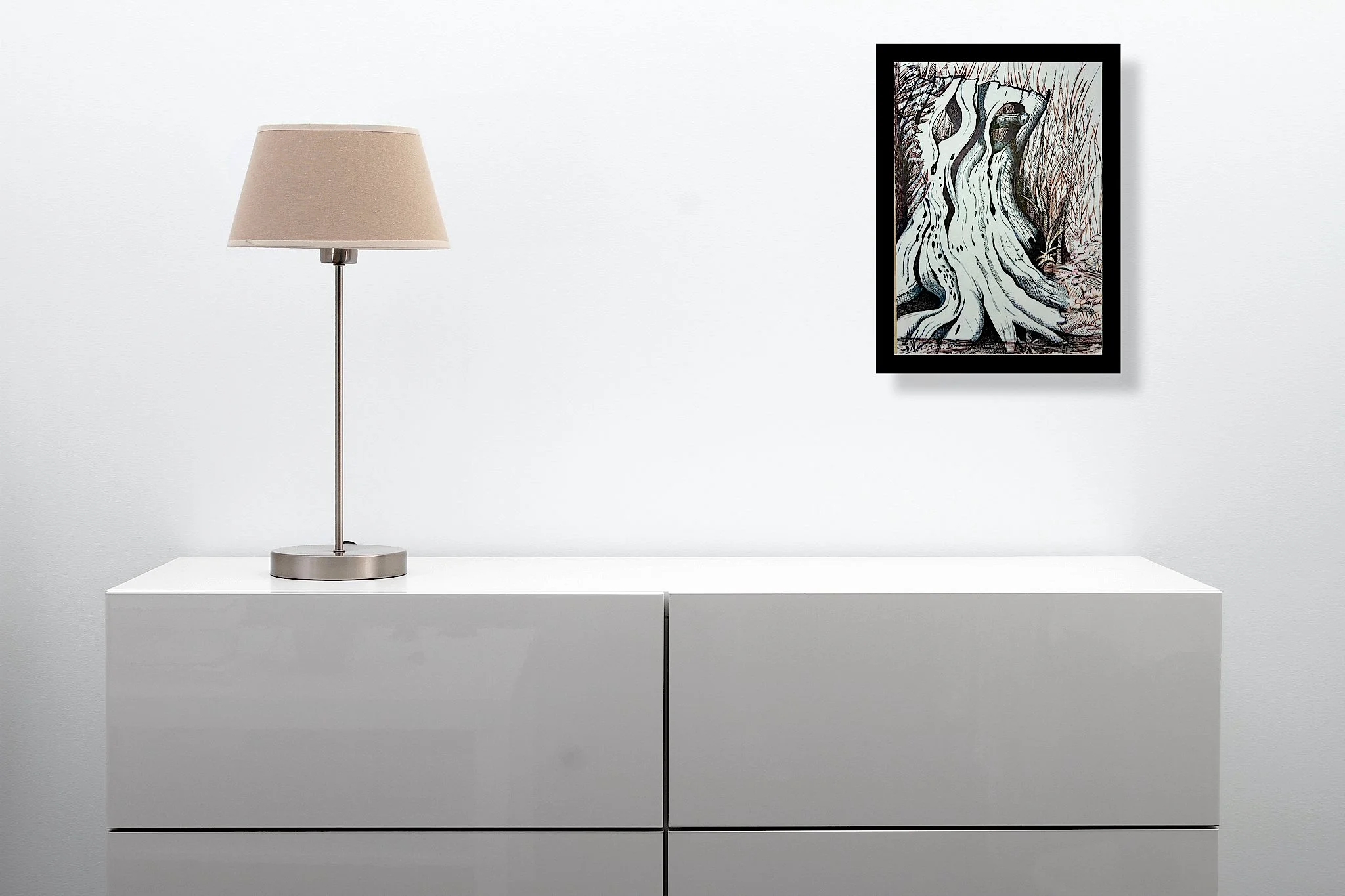 Interior Val Frank Ol Stump 2 Remembers Ink Colored Pencil Unframed print on Velvet Arches archival Watercolor Paper 12 x 8.5 2011 150 copy.jpeg