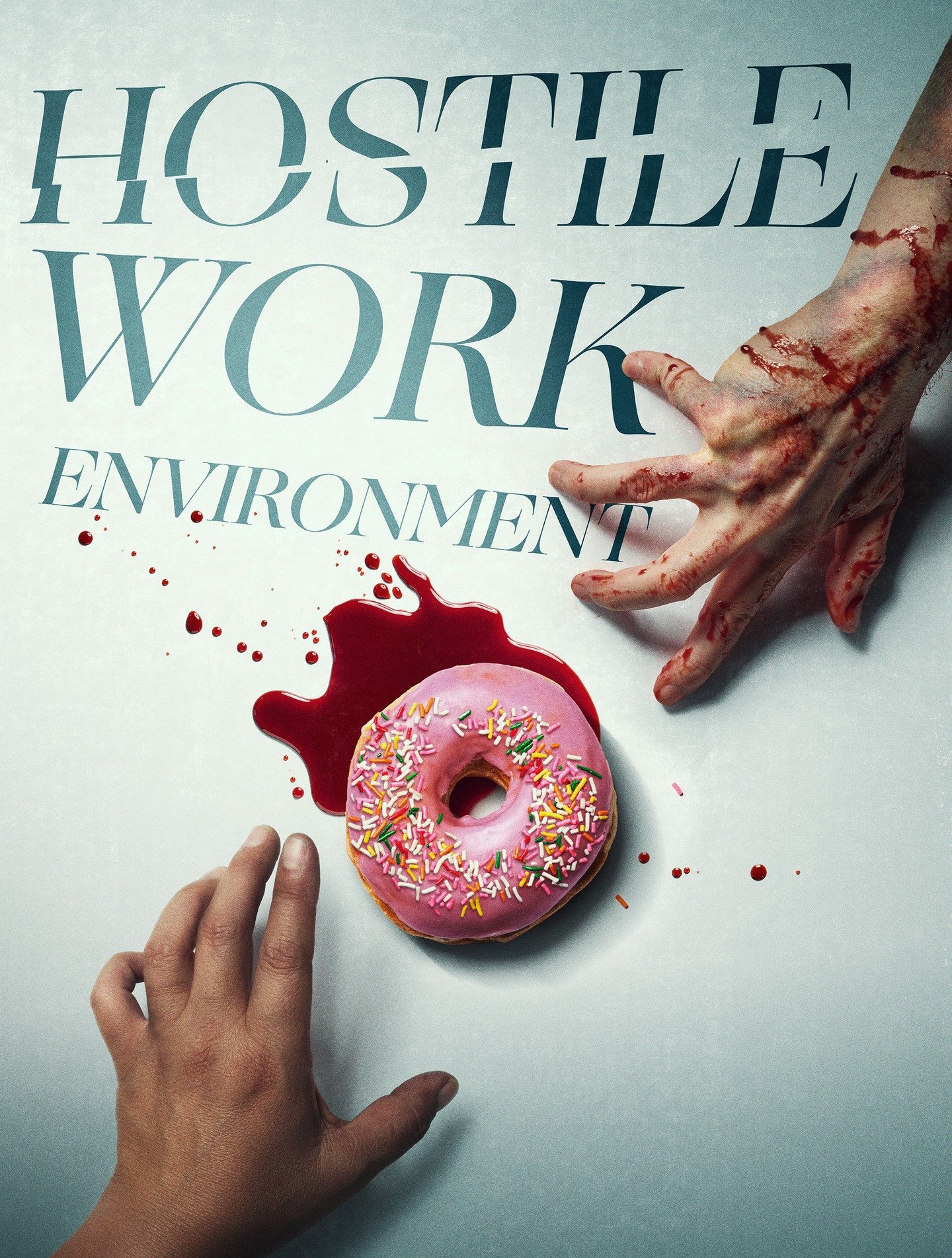 Final "hand" crafted poster + AI pre-viz for Hostile Work Environment a new short film by the talented @dawnjonesredstone