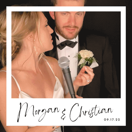 Couple using the audio video guestbook