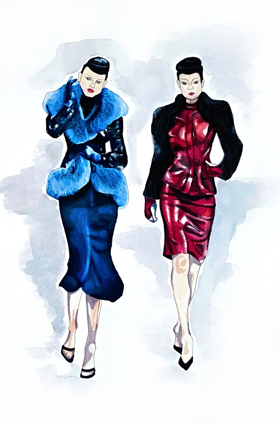 Givenchy fw 1998, Alcohol markers & Watercolor