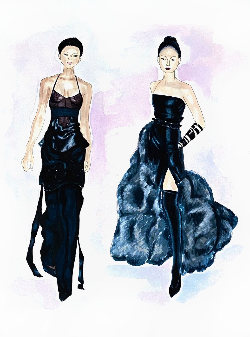 Givenchy ss 2016, Alcohol markers & Watercolor