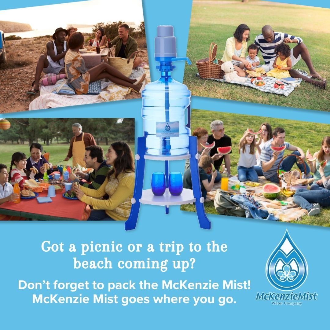 Conveniently set up our hydropump next to your picnic table, blanket, tent or RV and serve up refreshing McKenzie Mist water at your next outdoor gathering. Mmmm, delicious!
Check out our Store Pick Up page on our website at https://www.mckenziemist.