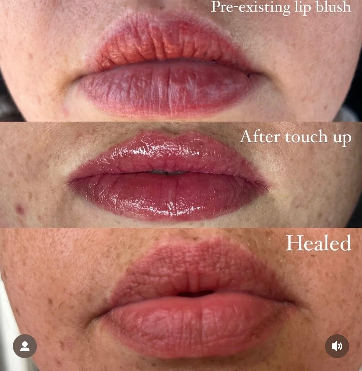 healed lip blushing