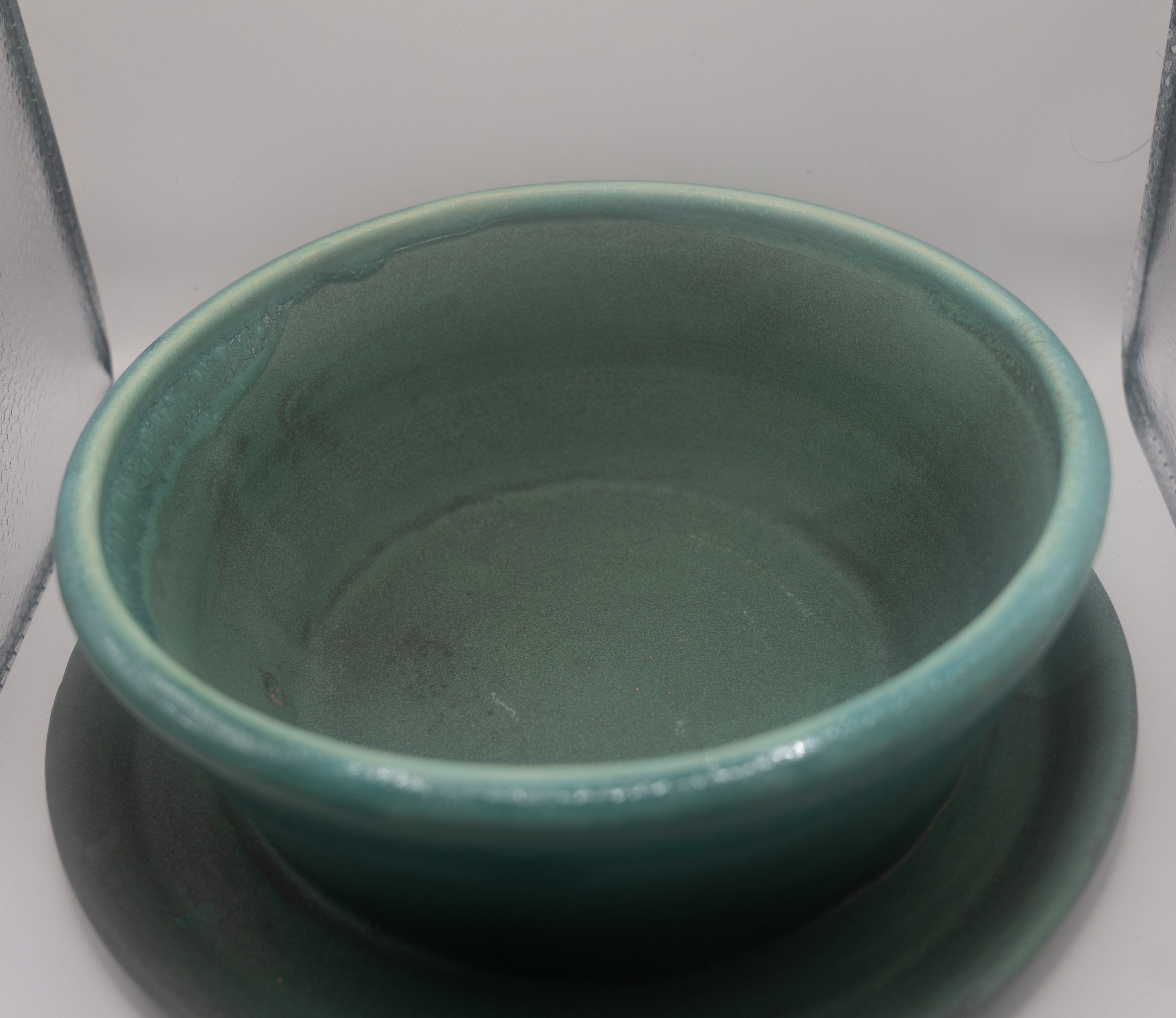 Antique Bronze Splash Planter with Attached Plate