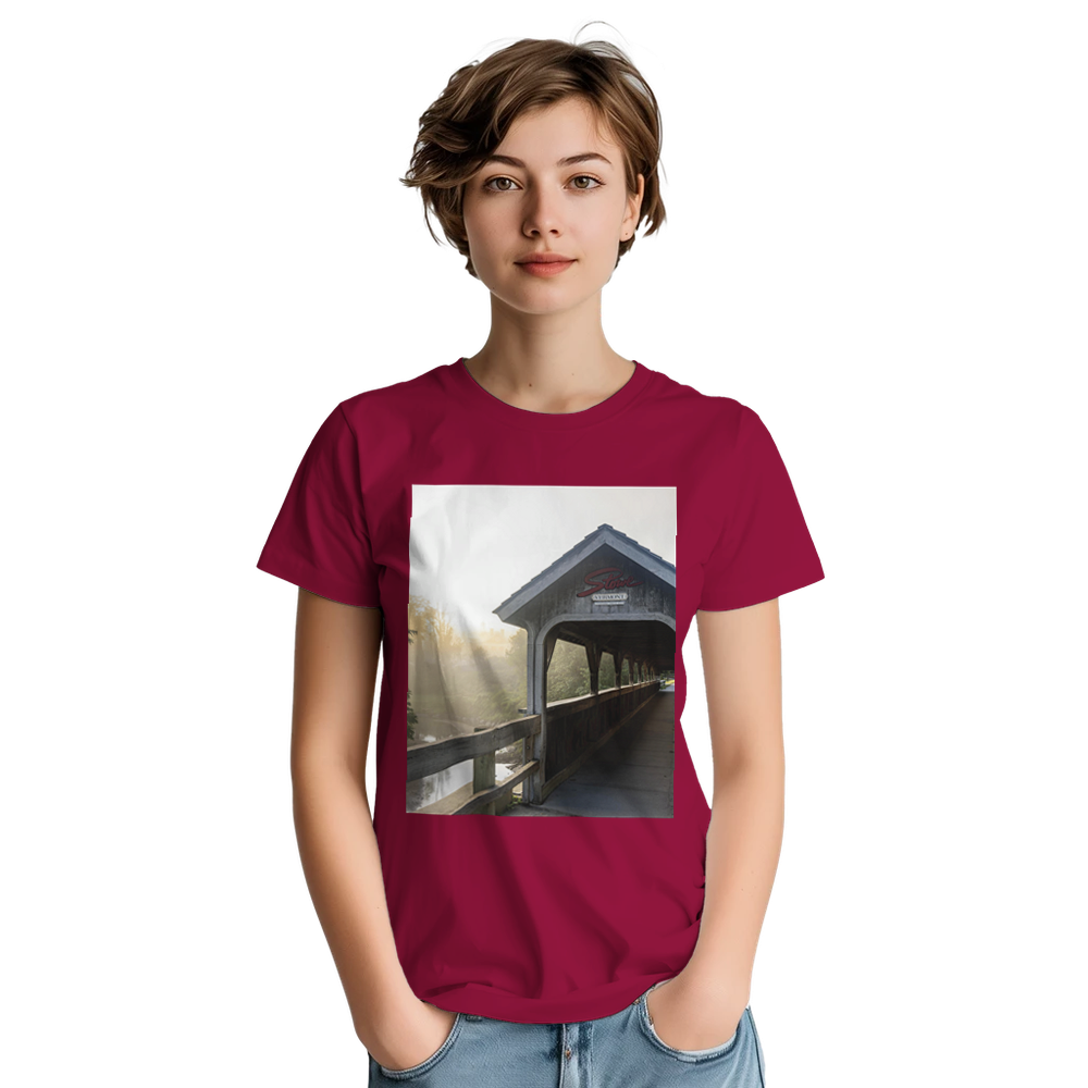 Sunrise at Brookdale Covered Bridge in Stowe #1: 5x7 Print, T-Shirt or Greeting Card Pack