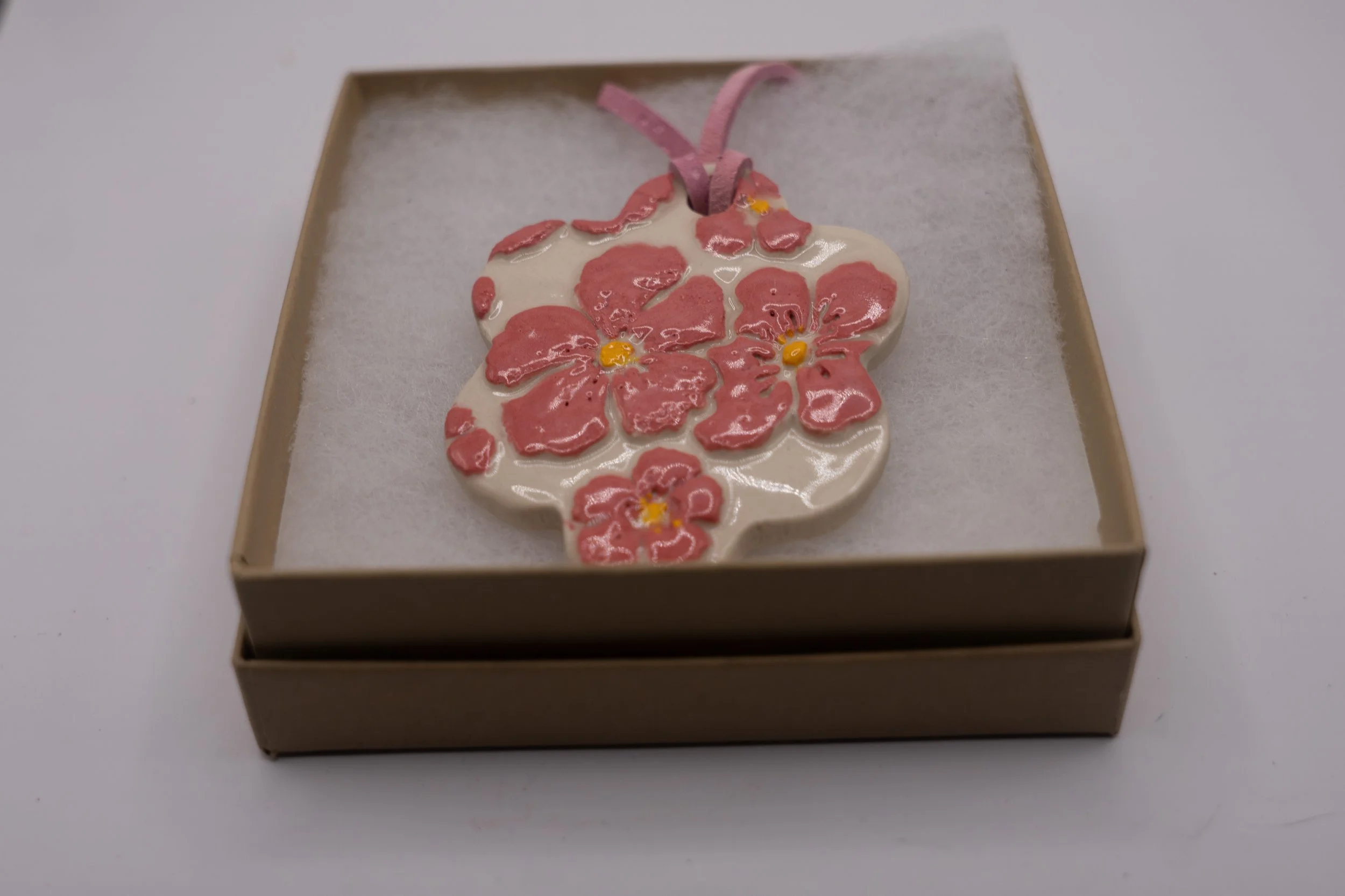Hibiscus Ceramic Pendant