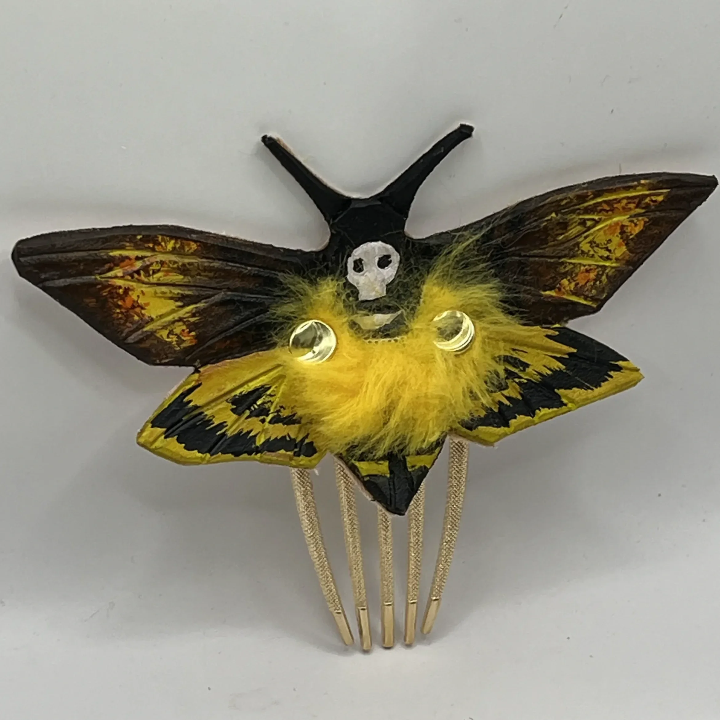 Death's-head Hawkmoth Leather Hair Pin
