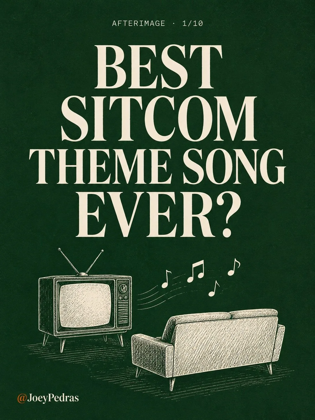 Best sitcom theme songs are basically cultural muscle memory.

You hear two seconds and suddenly you&rsquo;re back on a couch, watching TV before streaming turned every intro into a skip button.

Some themes just introduced the show.

Others became t