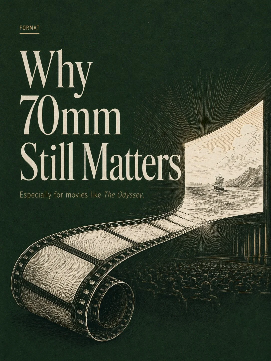 70mm isn&rsquo;t just a bigger image. It changes the way scale, distance, texture, and silence hit you. The screen stops feeling like a flat surface and starts feeling like a world you&rsquo;re sitting inside. That&rsquo;s why movies built around gra