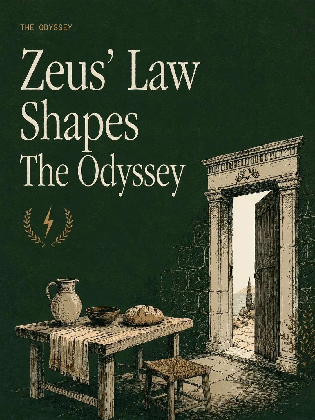 Zeus&rsquo; law in The Odyssey is the sacred code of hospitality called xenia.

It isn&rsquo;t a written law in the modern sense. It&rsquo;s a religious and social obligation shared by hosts and guests. A host is expected to offer food, safety, shelt