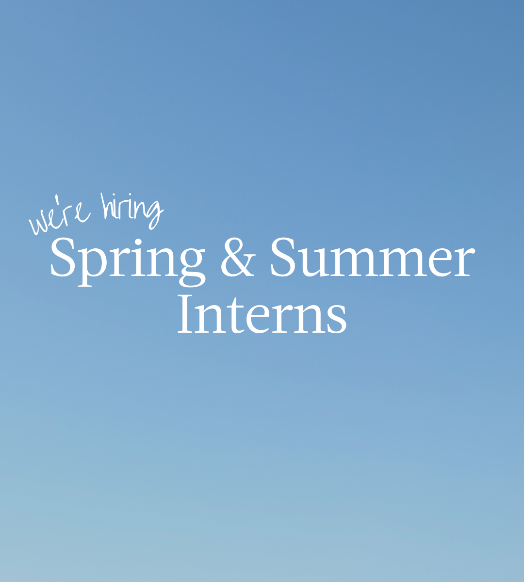 Spring &amp; Summer 2025 Internships