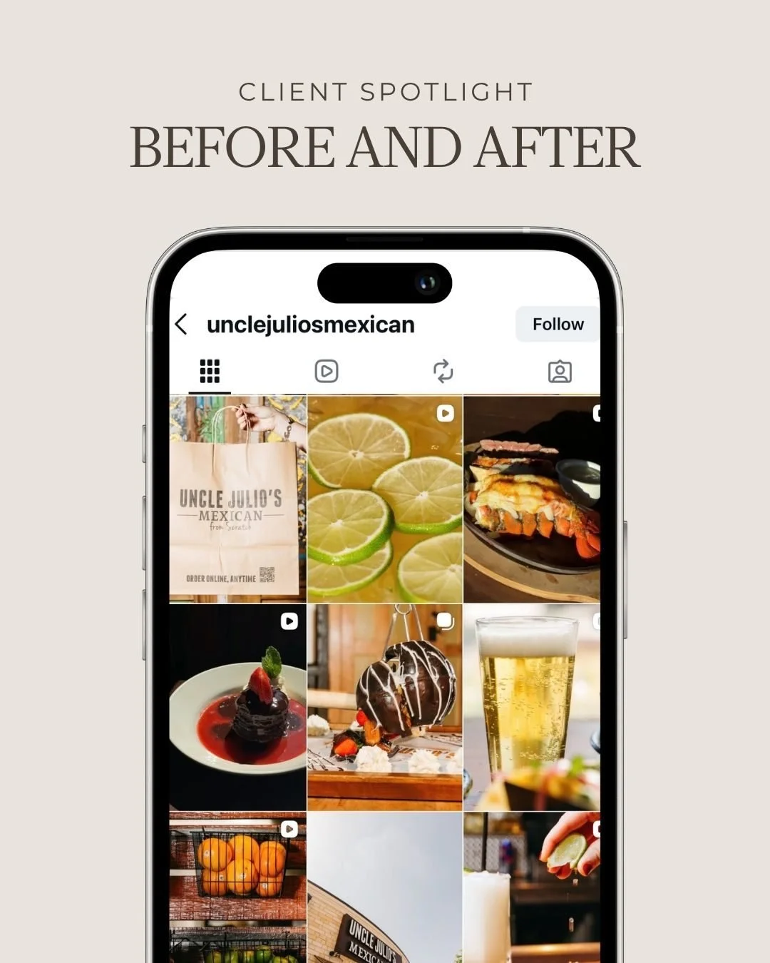 Same brands, refreshed feeds!👏 Swipe for the before &amp; afters of just a few stunning client accounts!🤍

@paciugo
@shopsofhighlanspark 
@stonebriarcentre
@unclejuliosmexican