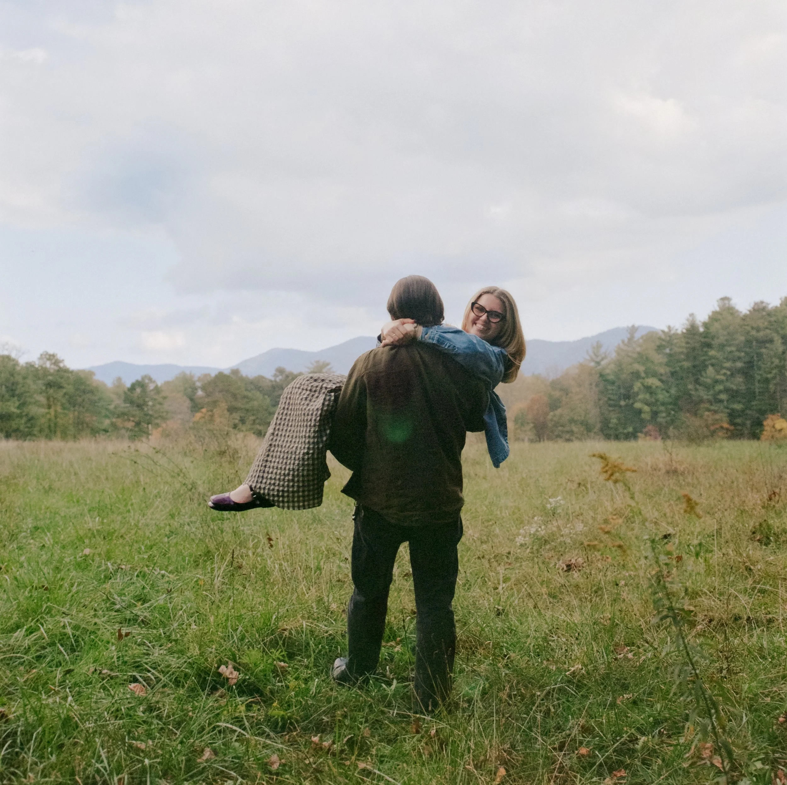 retro asheville north carolina engagement photography