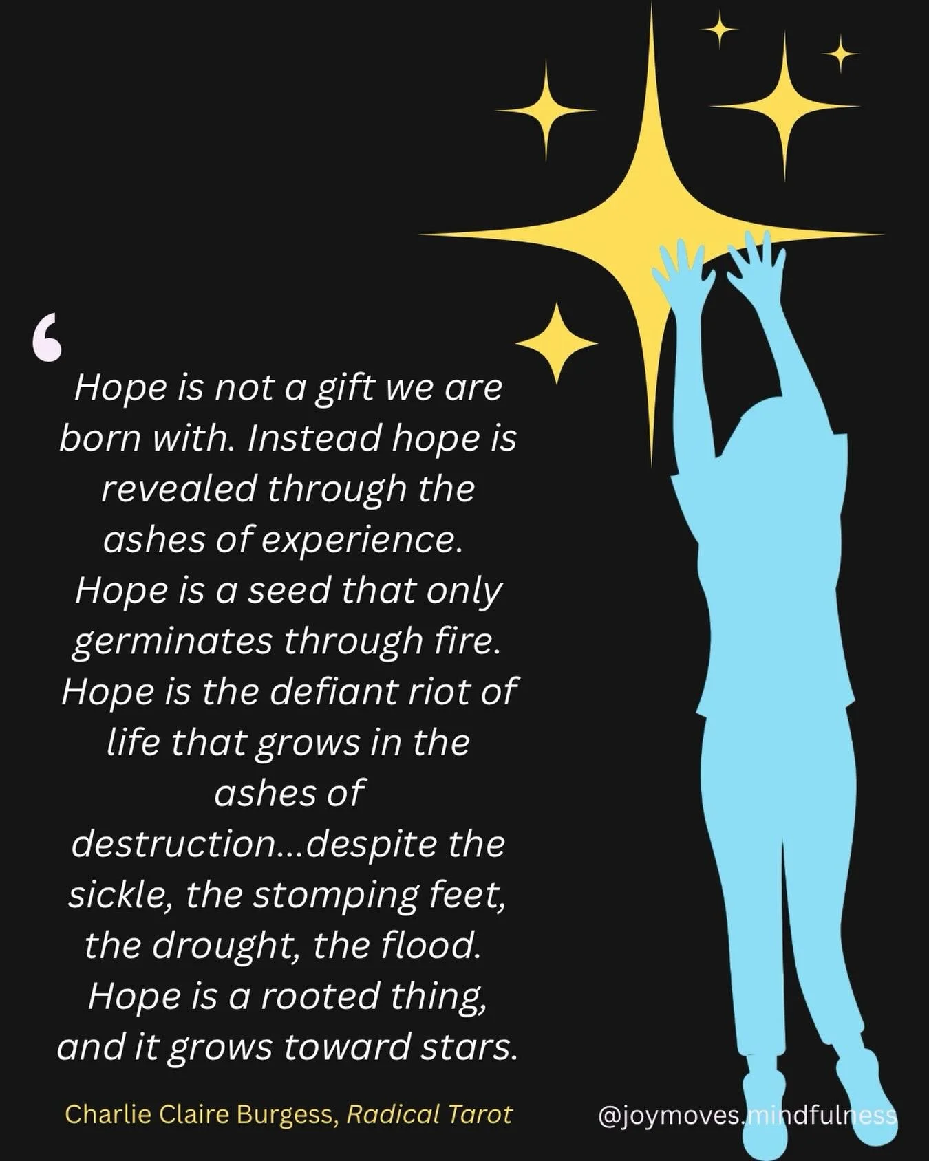 In dark times, instead of accepting the &lsquo;status quo&rsquo; as unchangeable, we can actively cultivate hope. We can cultivate hope in our minds and bodies, and translate it into action.

#embodiment #emotionalwisdom #bethechange