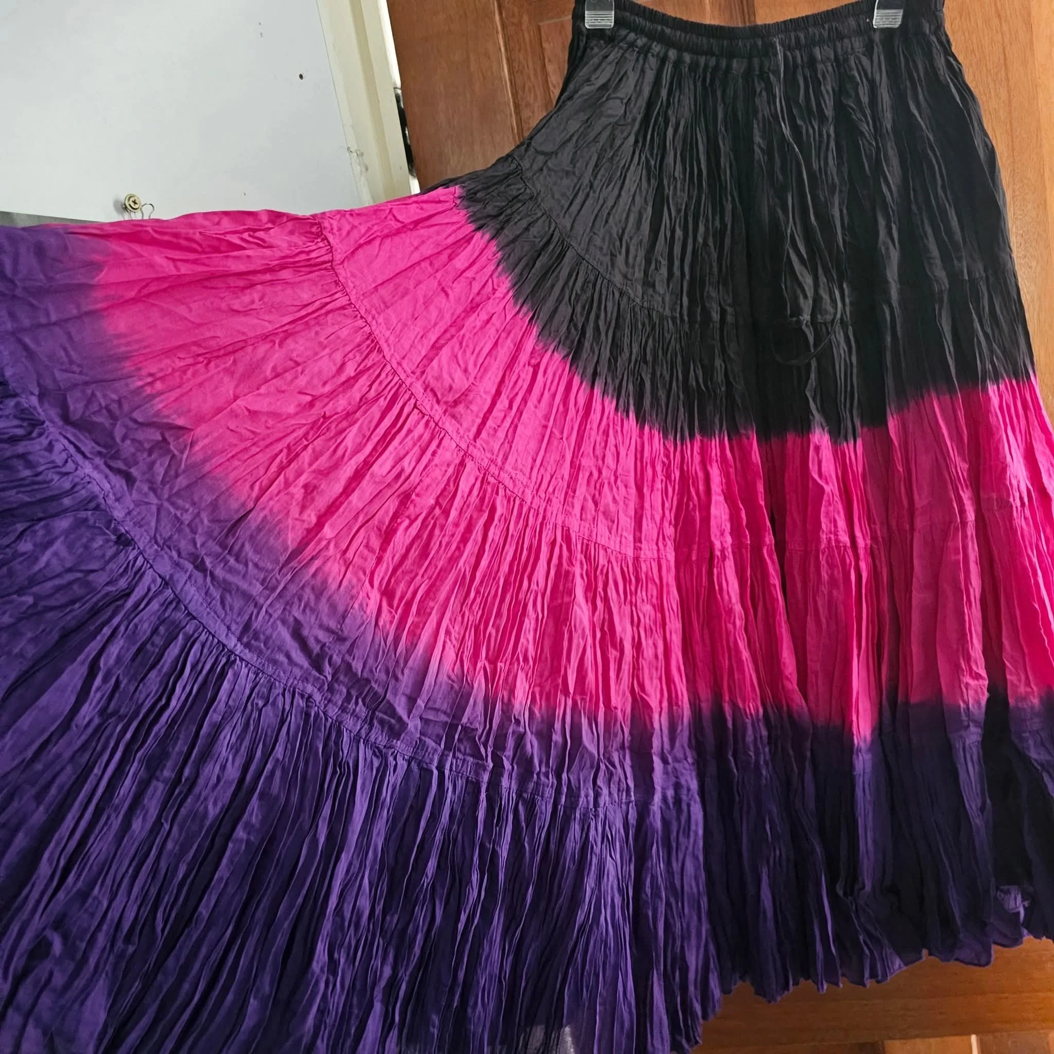 Cotton Dip Dye Skirt - Pink Purple
