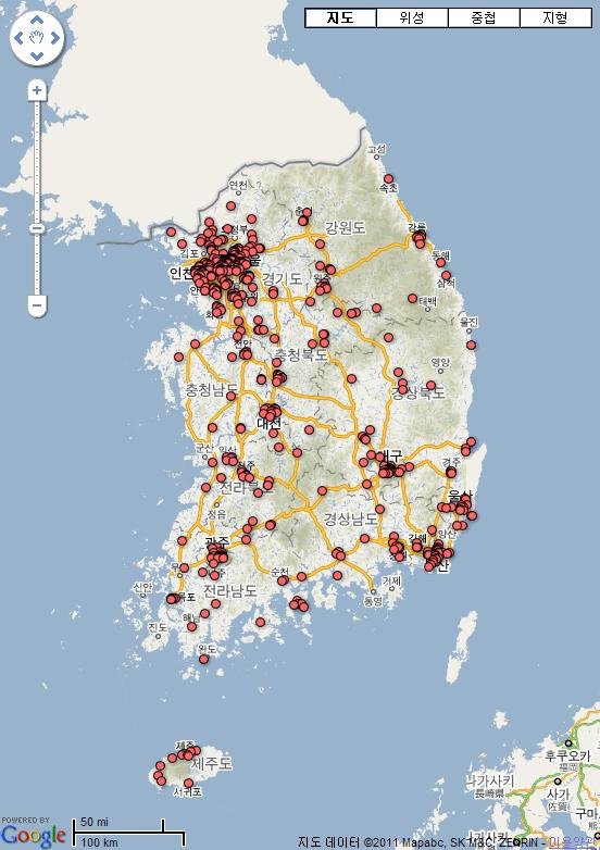 노동부 인증 사회적기업 지도정보