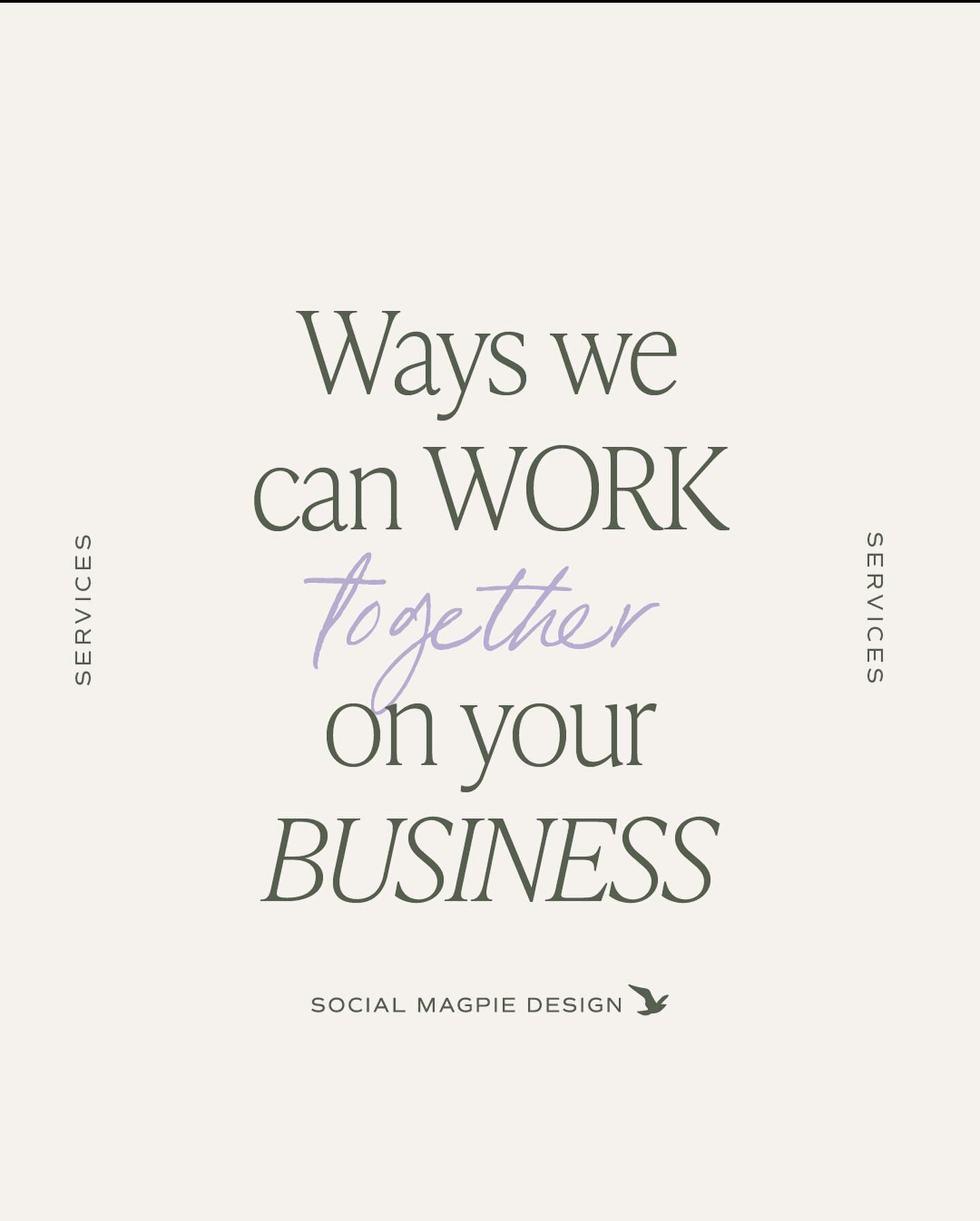 Wondering how we can work together?!

No matter where you are in your business journey I have design packages to support you at every stage and help you grow your business.

From brand audit to design intensives to full blown brand and website design