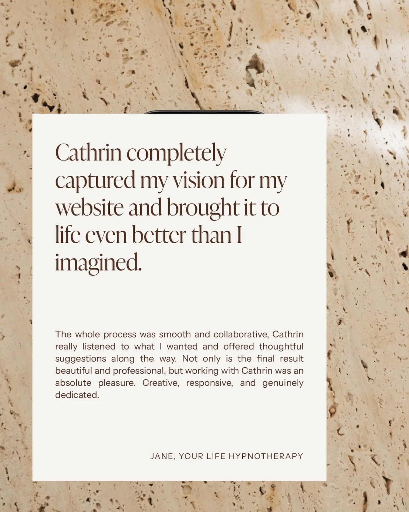 &ldquo;Even better than I imagined.&rdquo; &mdash; those are the words I work for. 

There&rsquo;s nothing quite like a client who comes in with a vision and leaves with something that exceeds it. That&rsquo;s what happened with Jane at Your Life Hyp