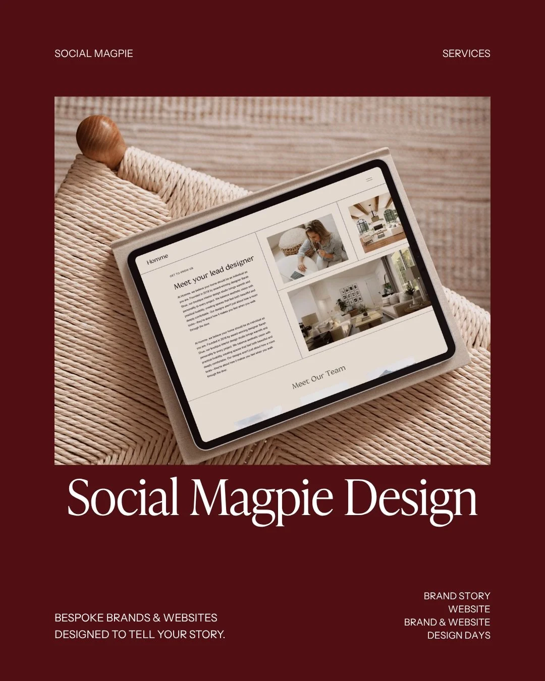 Not sure which service is right for you? 

Here&rsquo;s a breakdown of everything we offer at Social Magpie Design, and more importantly, which one is built for where you are right now.

I offer story-led design that goes beyond looking beautiful. Wh