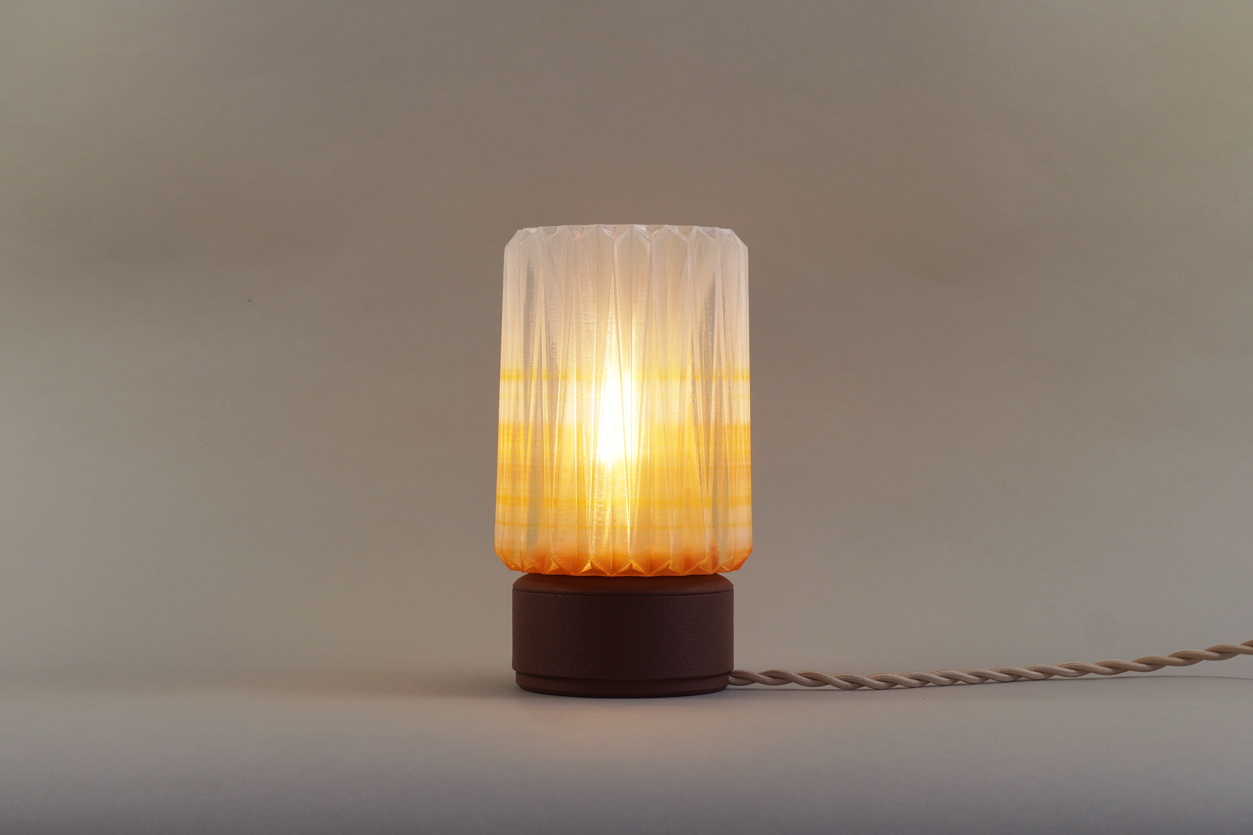 8. Ami Mini in clear striped shade with brown base- $75 + S&H