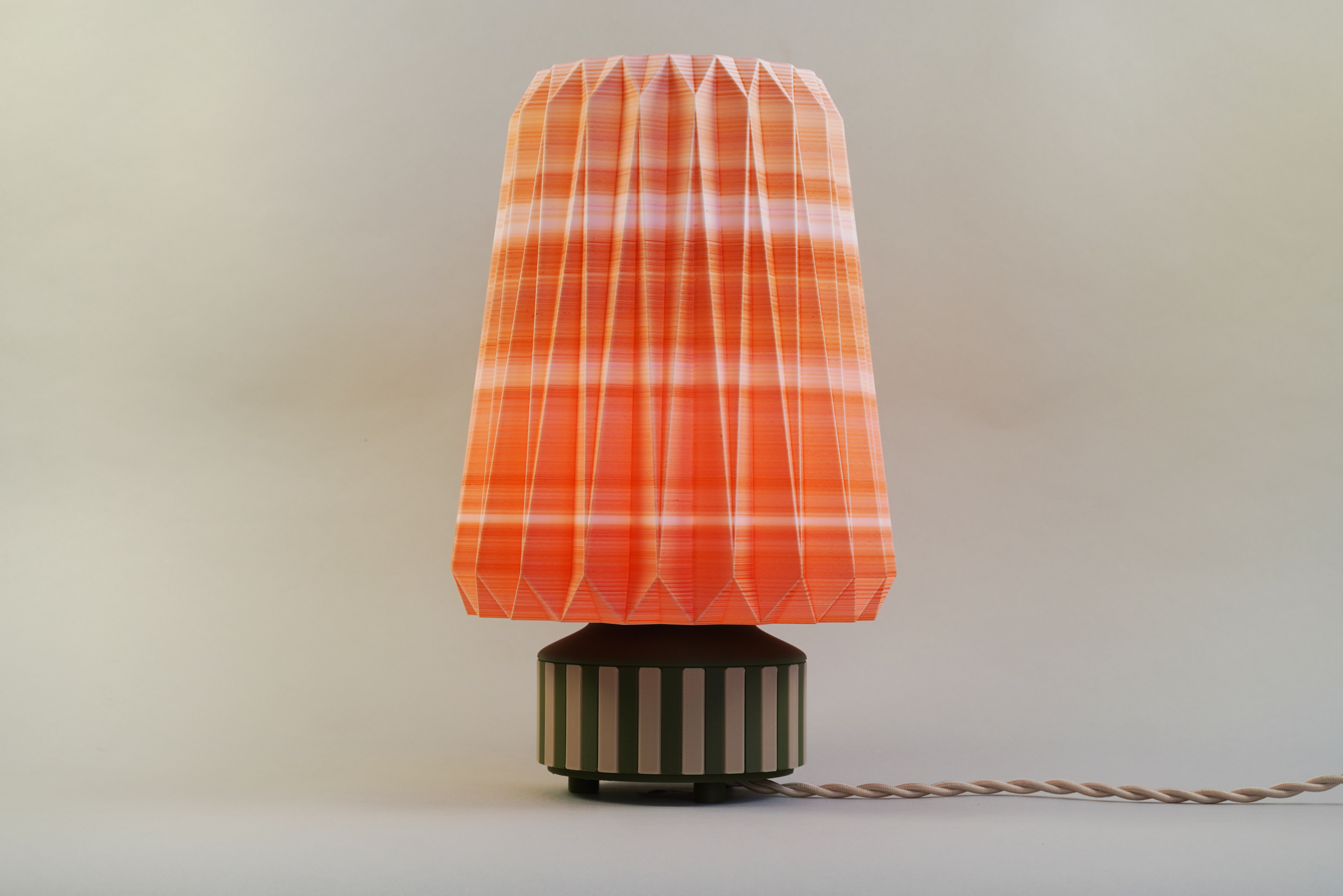 2. Ami Maxi with Striped orange shade and striped green and beige base- $100 + S&H