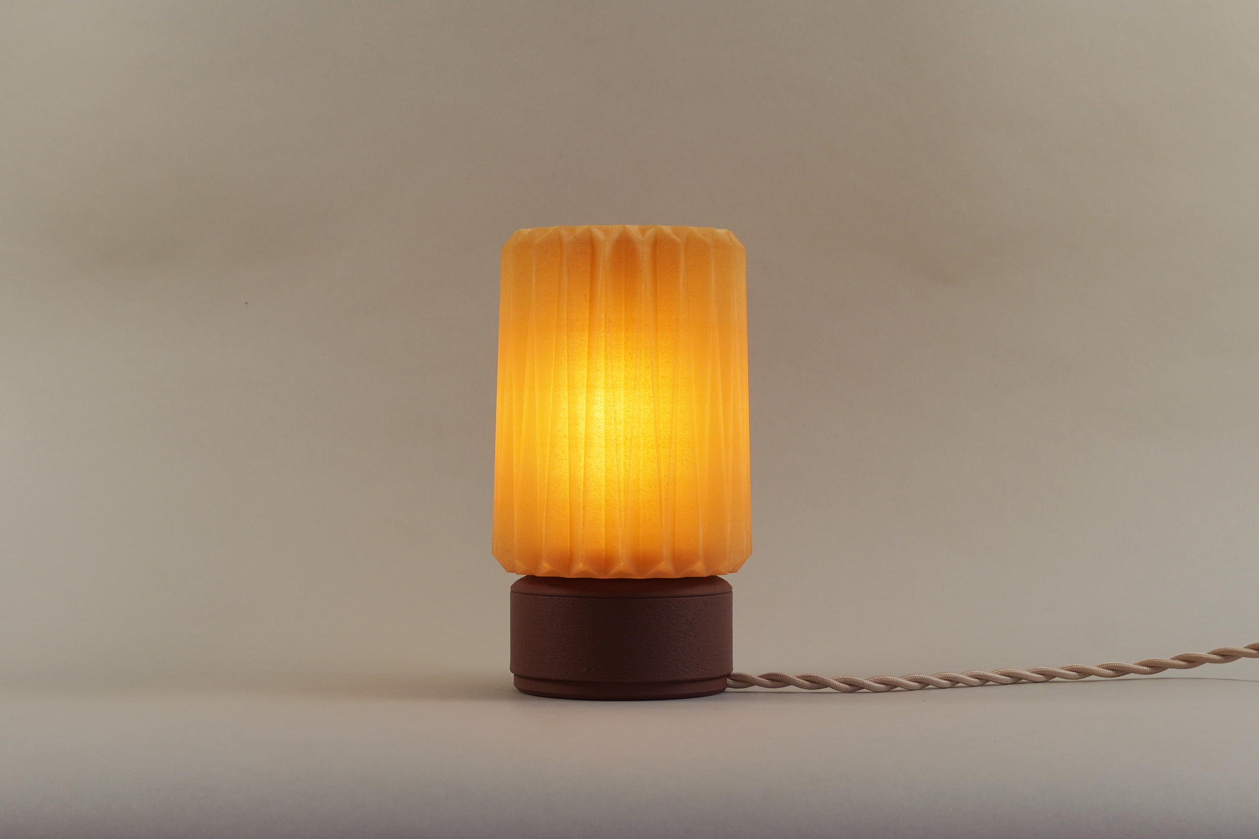10. Ami Mini in custom wood filament shade with brown base- $75 + S&H