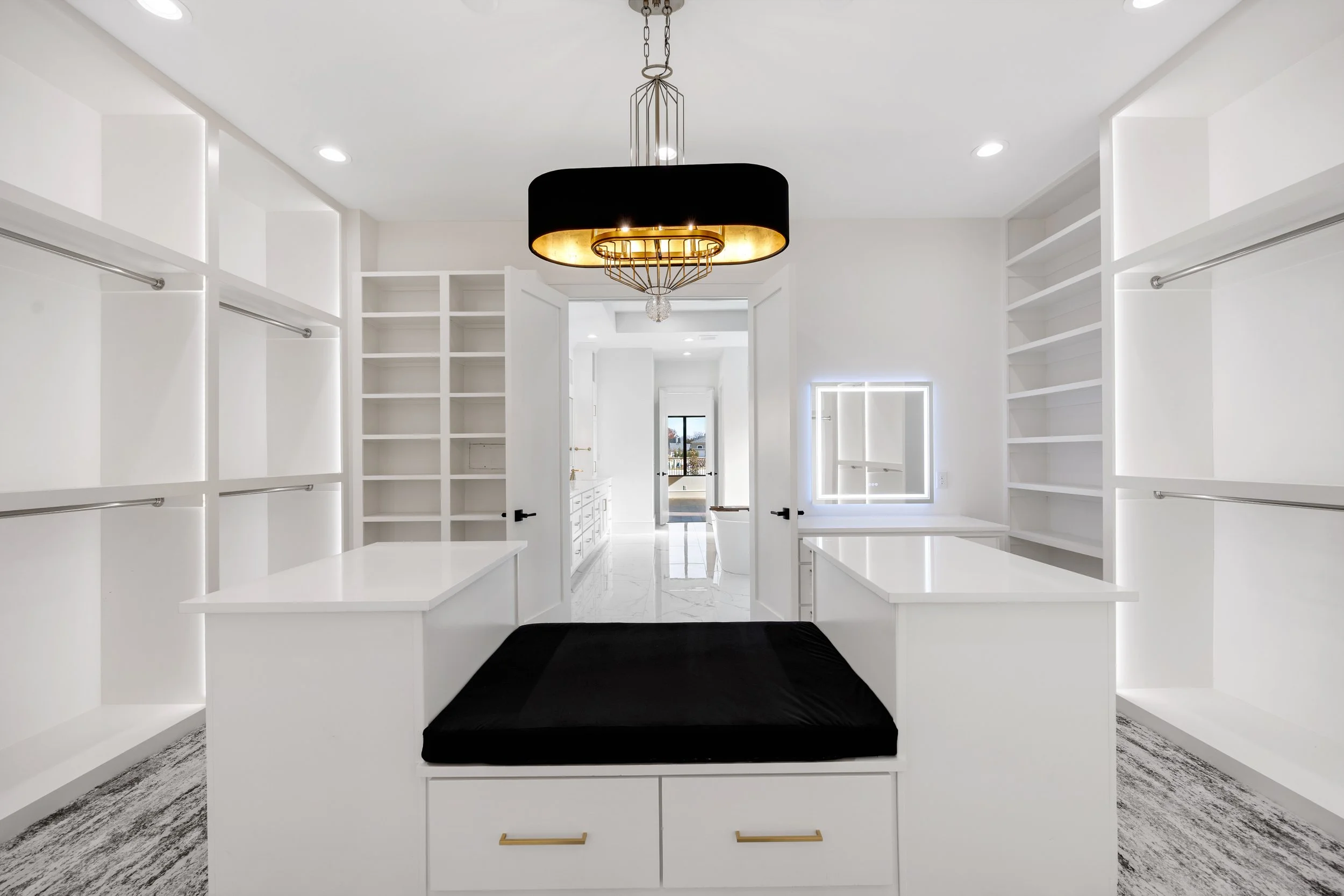 Photography for luxury custom home builder in DFW with fully custom primary closet